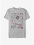 Disney Cruella Rebel Queen Doodles T-Shirt, SILVER, hi-res