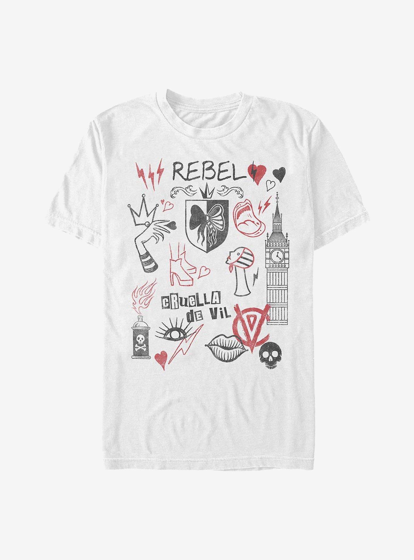 Disney Cruella Rebel Queen Doodles T-Shirt