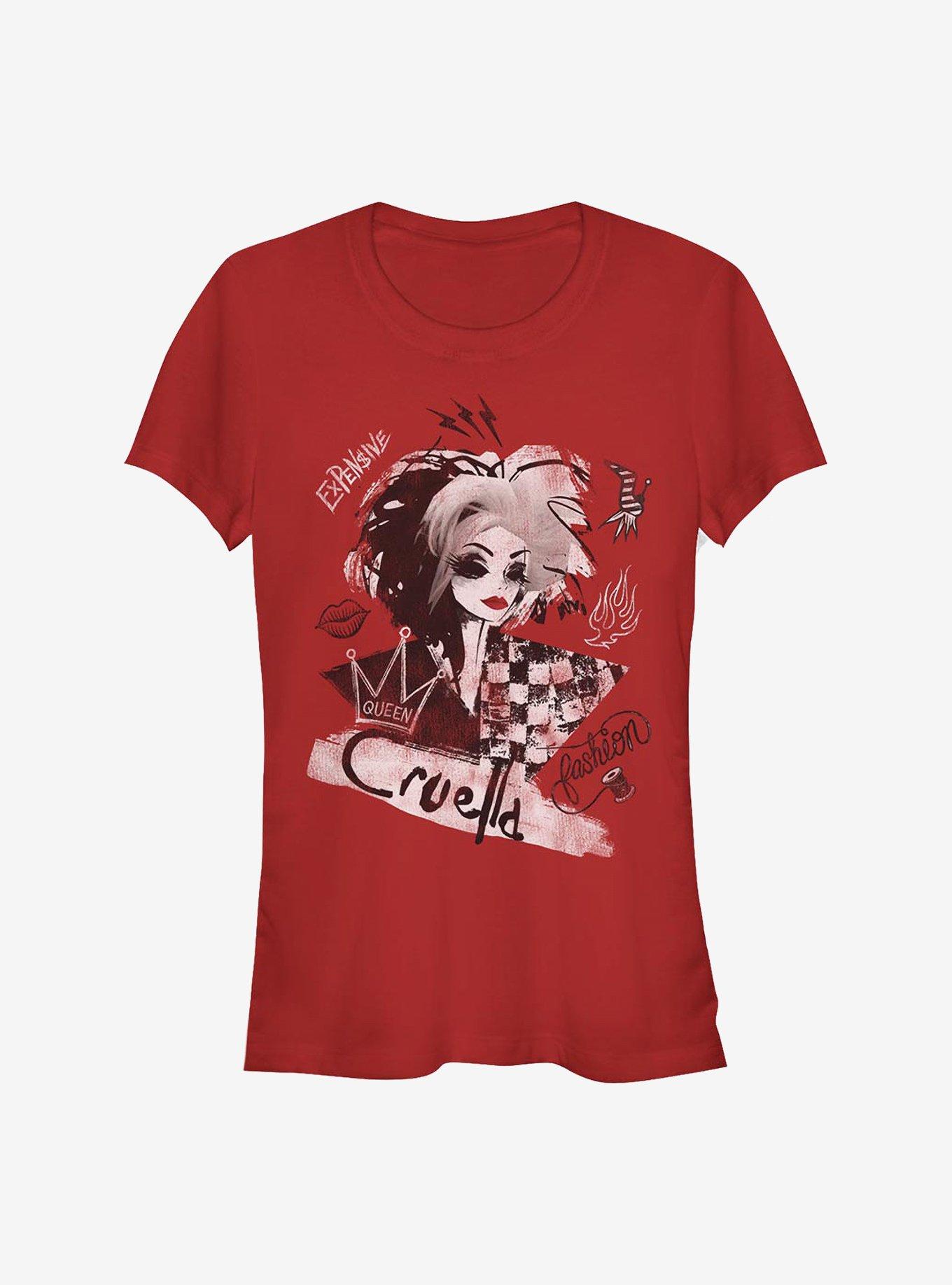 Disney Cruella Artsy Cruella Girls T-Shirt, RED, hi-res