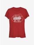 Disney Cruella Lip Cut Out Name Outline Girls T-Shirt, , hi-res