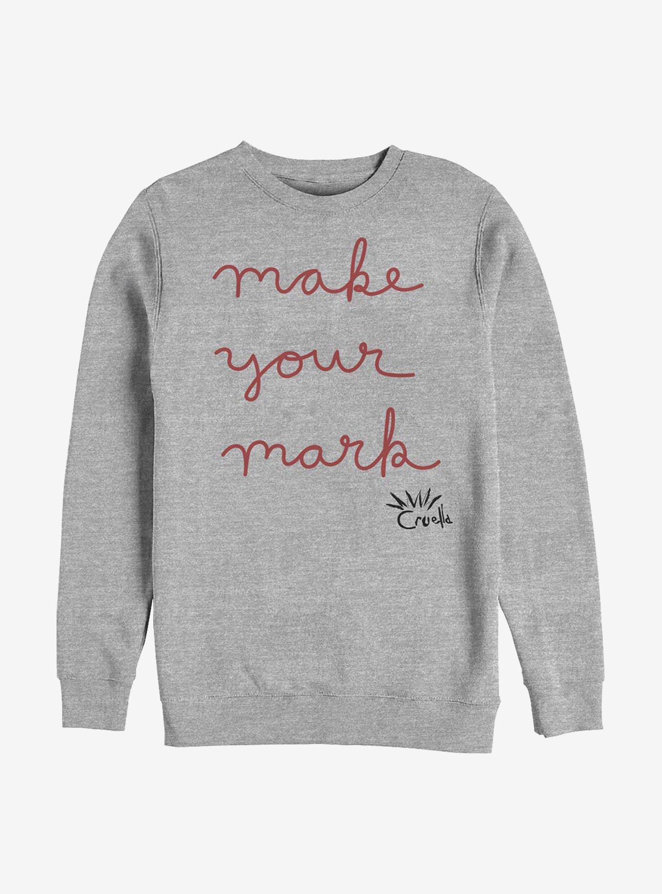 Disney Cruella Make Your Mark Crew Sweatshirt, ATH HTR, hi-res