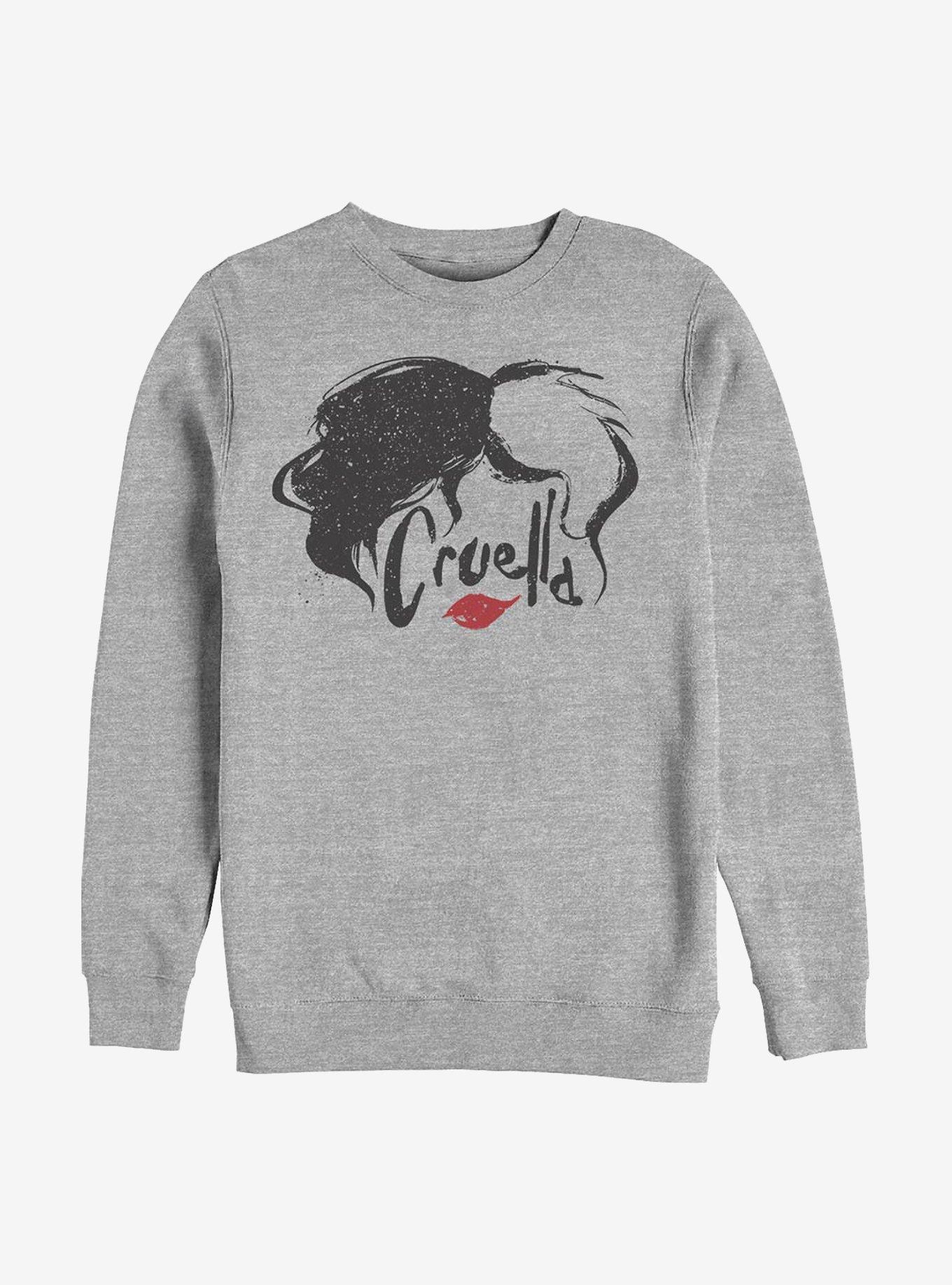 Disney Cruella Simply Cruella Infamous Hair Crew Sweatshirt, , hi-res