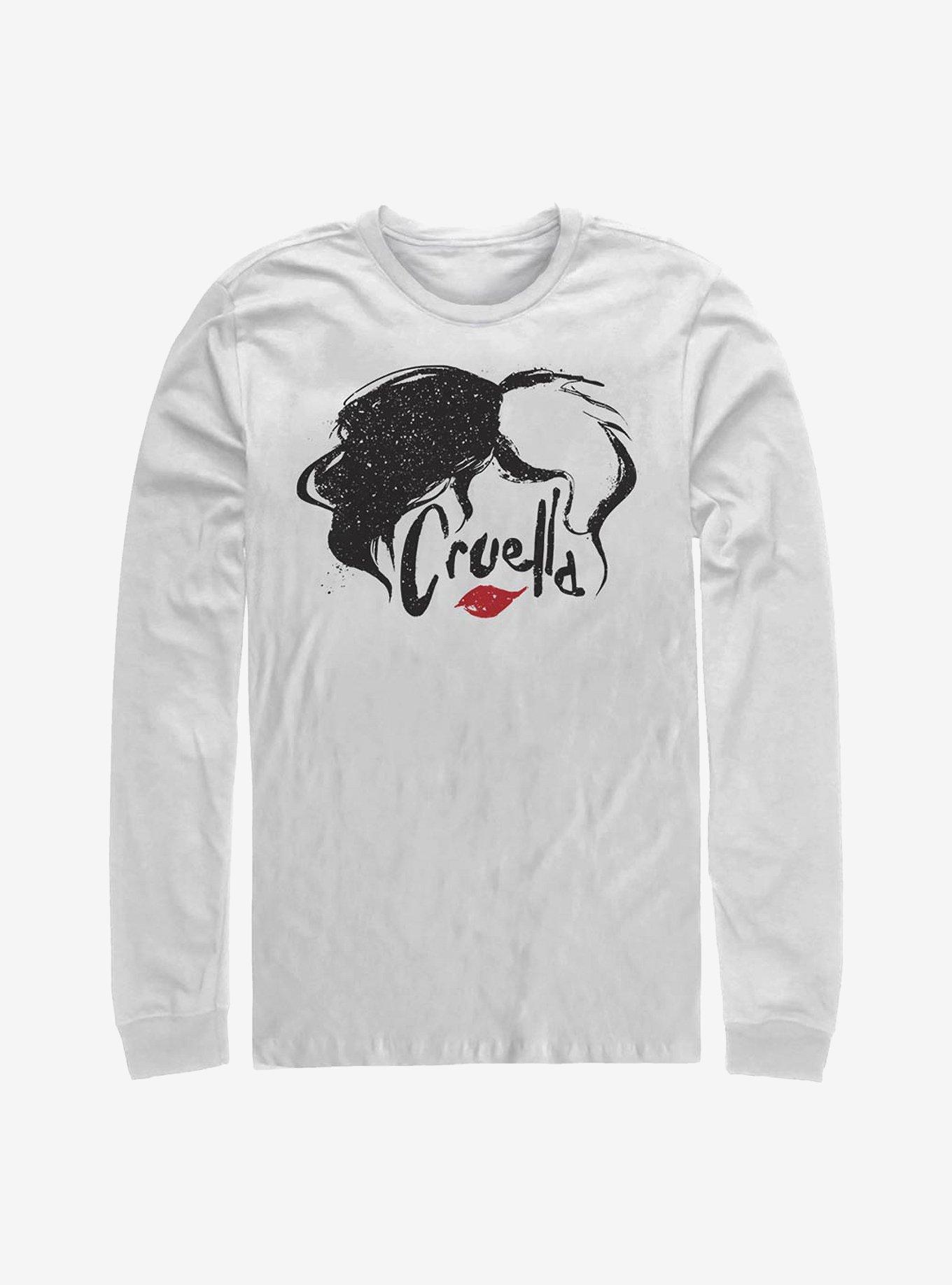 Disney Cruella Simply Cruella Infamous Hair Long-Sleeve T-Shirt, WHITE, hi-res