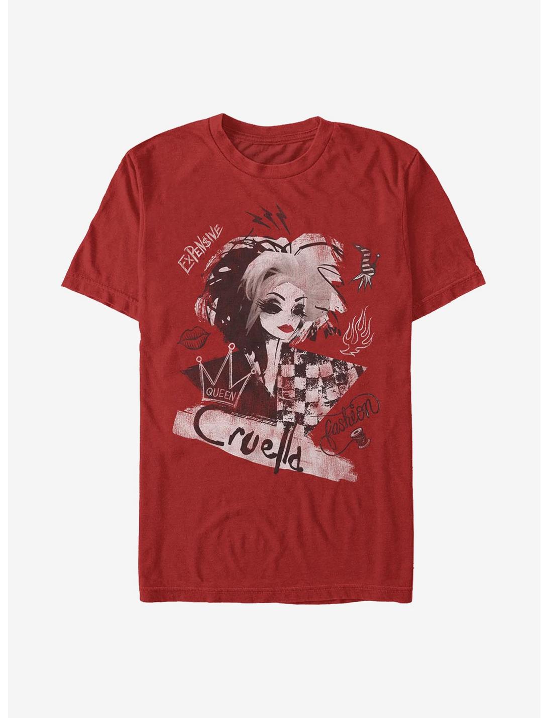 Disney Cruella Artsy Cruella T-Shirt, RED, hi-res