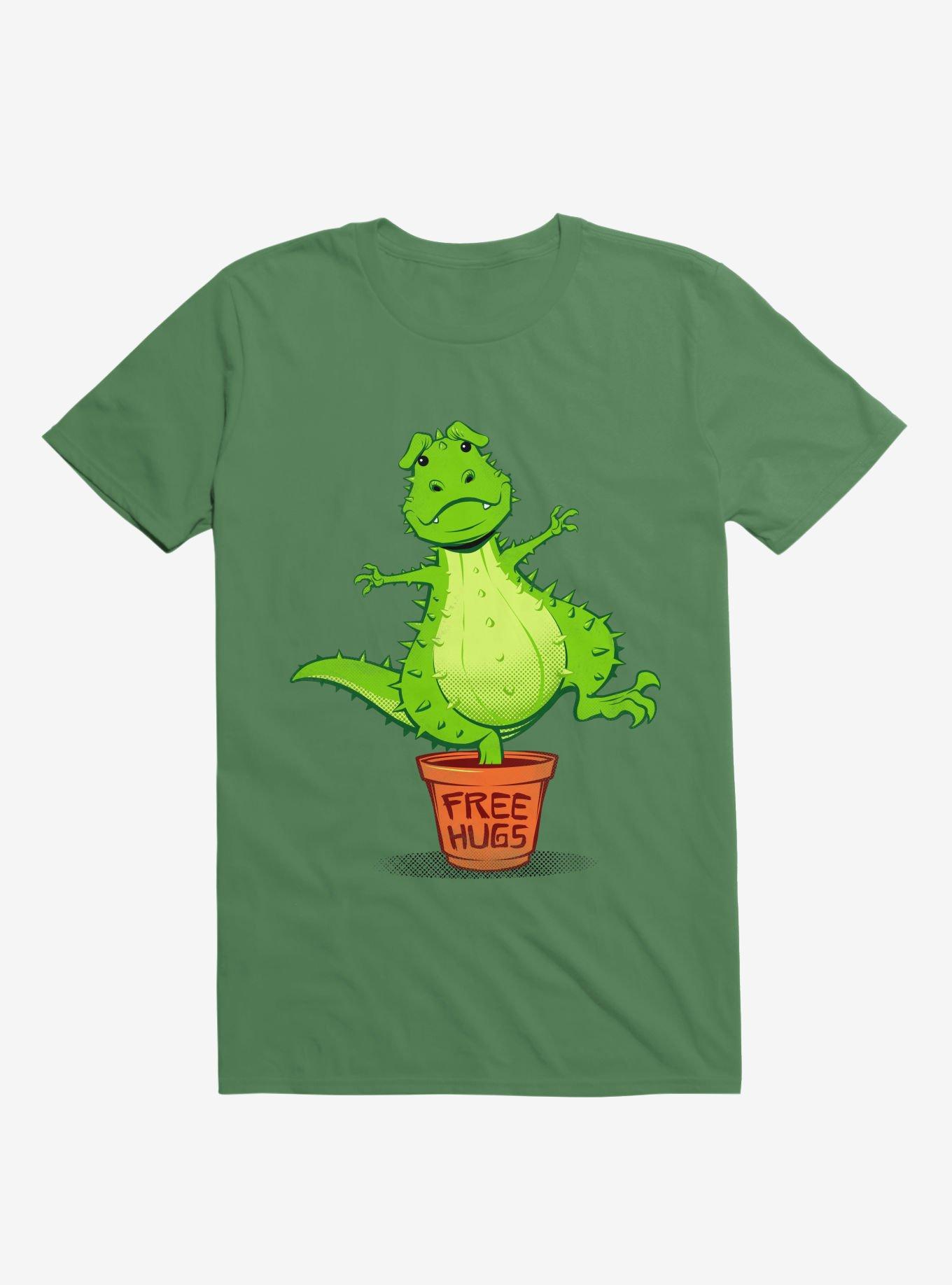 Cactus Rex Free Hugs Kelly Green T-Shirt, KELLY GREEN, hi-res
