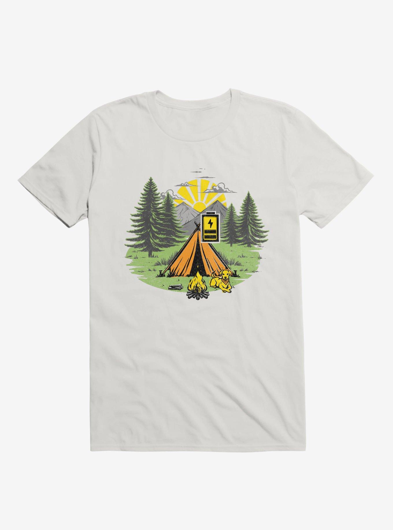 Recharging Offline Camping Dog White T-Shirt, , hi-res