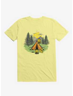 Recharging Offline Camping Dog Corn Silk Yellow T-Shirt, , hi-res