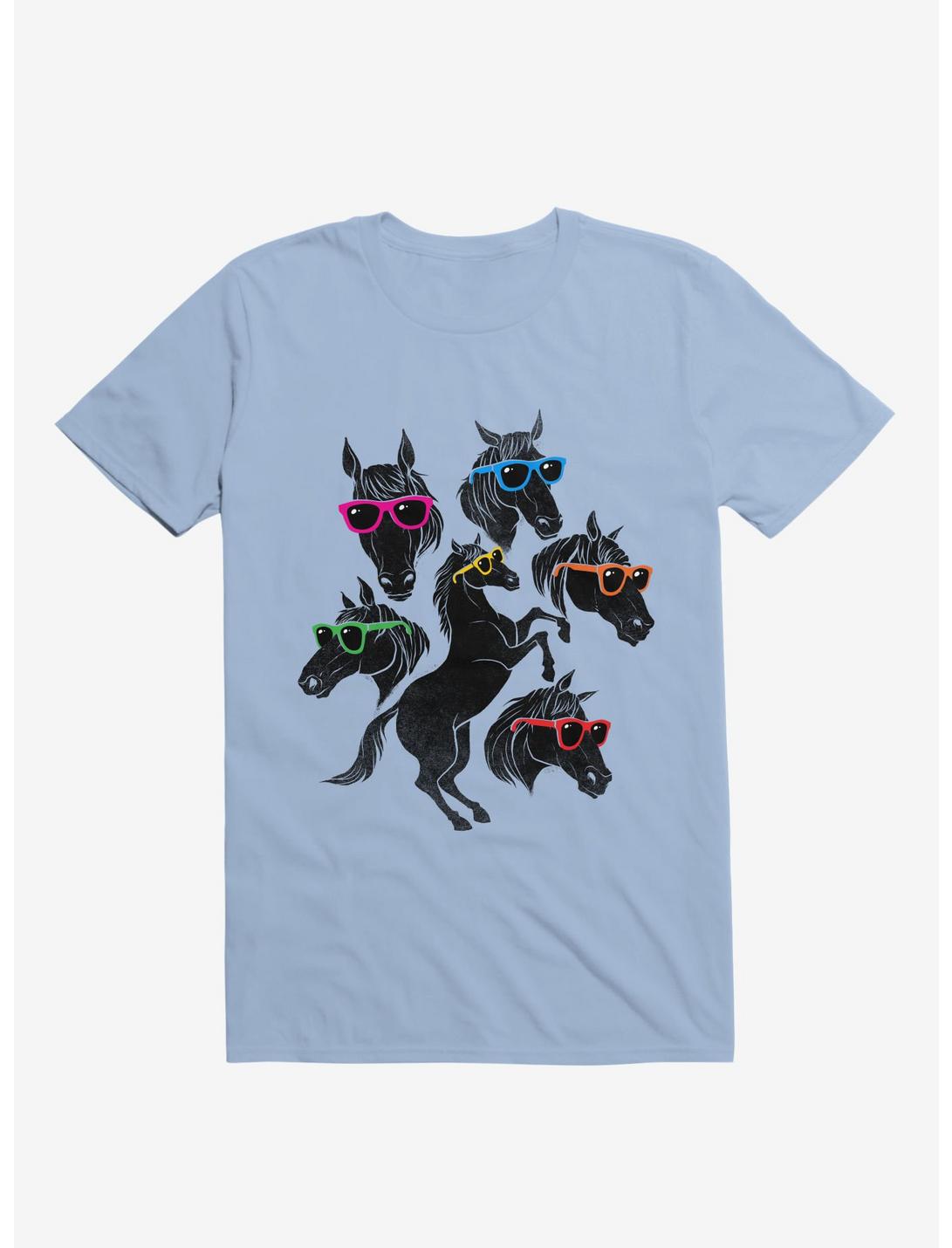 Horse Outlines T-Shirt, LIGHT BLUE, hi-res