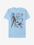 Disney Cruella Fashion Sketch T-Shirt, LT BLUE, hi-res