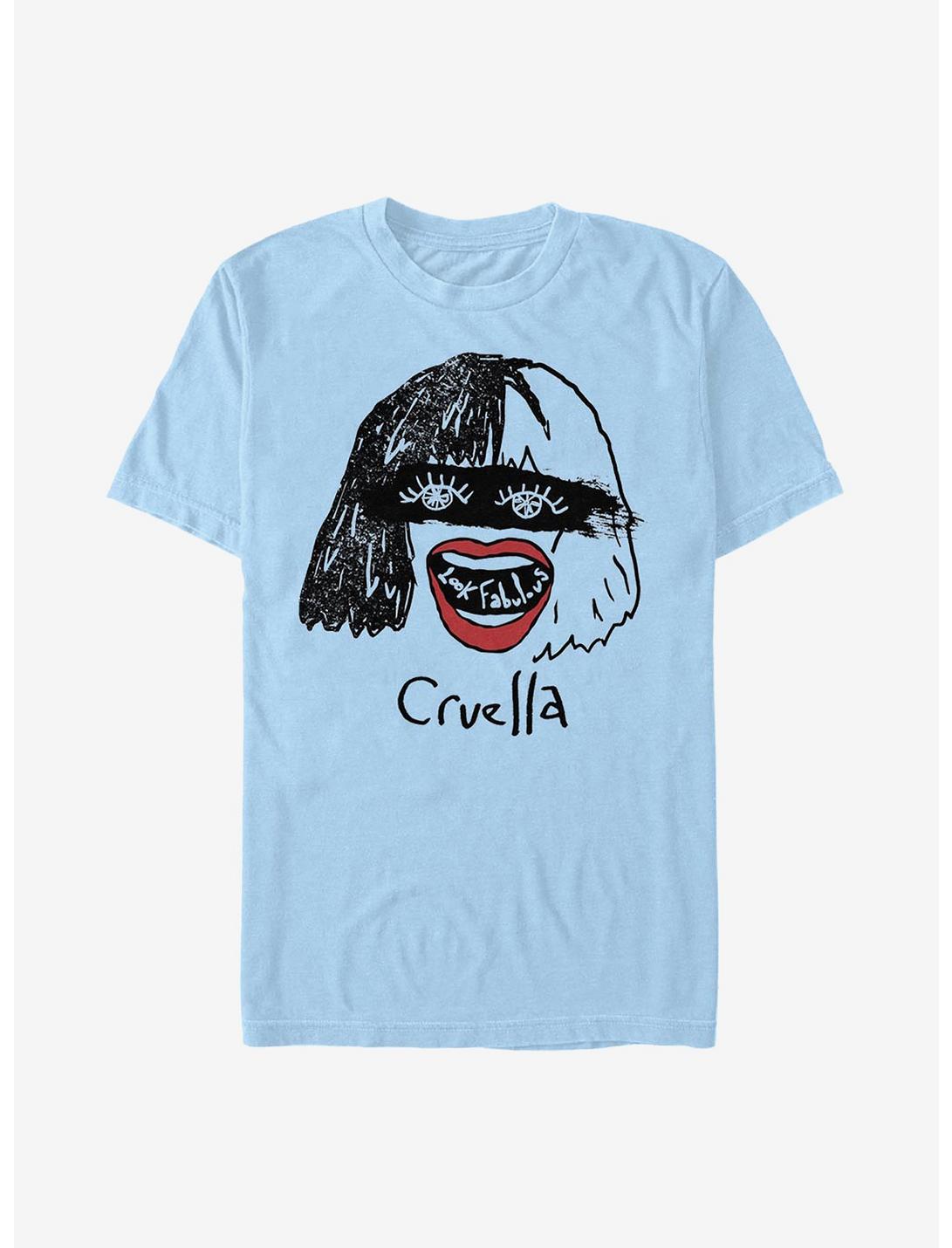 Disney Cruella Look Fabulous Drawing T-Shirt, LT BLUE, hi-res