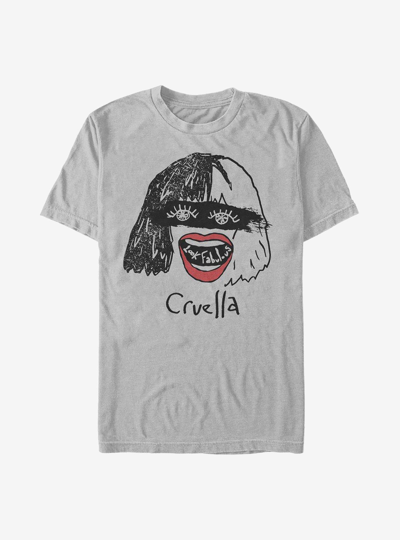 Disney Cruella Look Fabulous Drawing T-Shirt, SILVER, hi-res