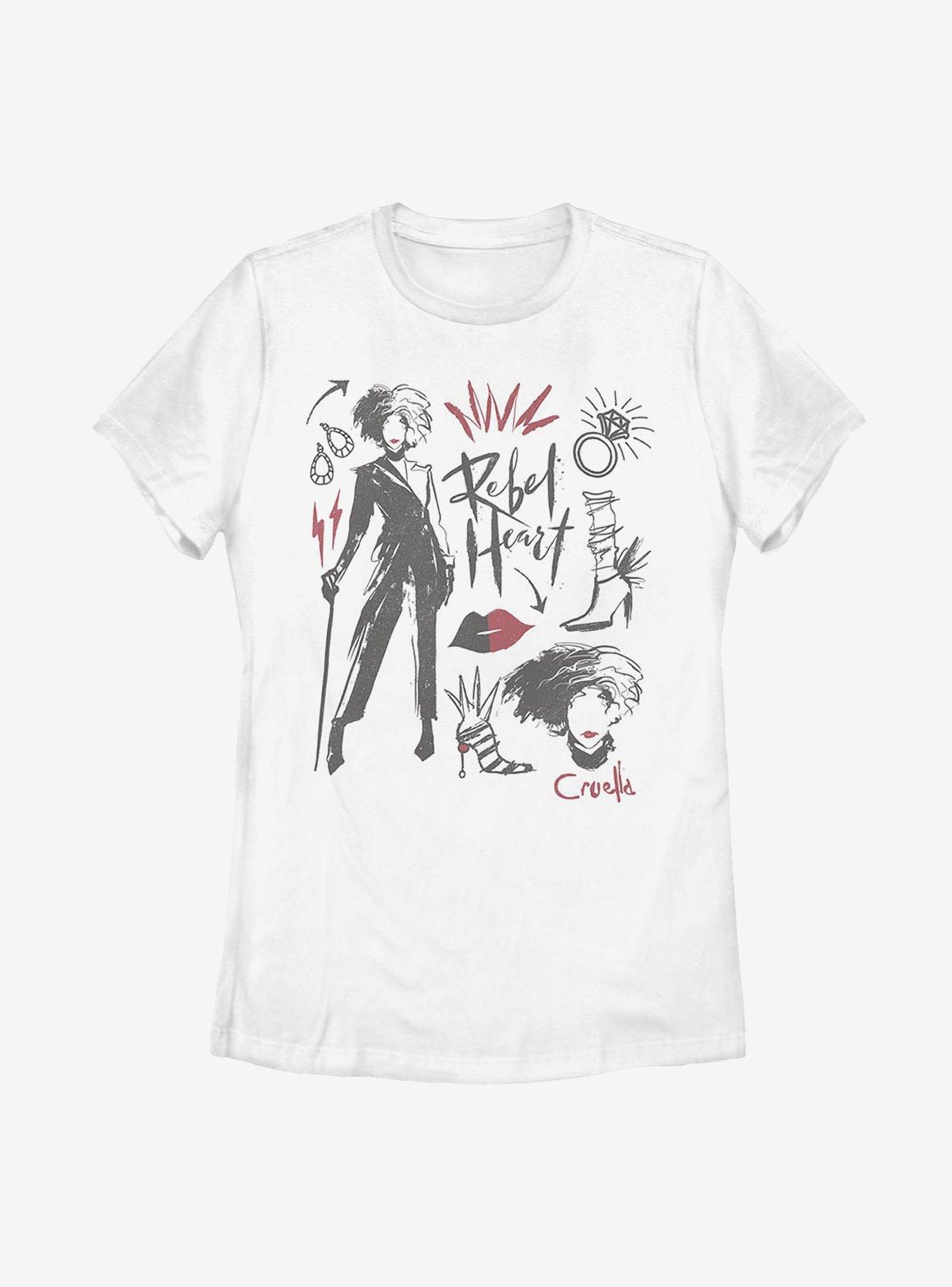 Disney Cruella Fashion Sketch Womens T-Shirt, , hi-res