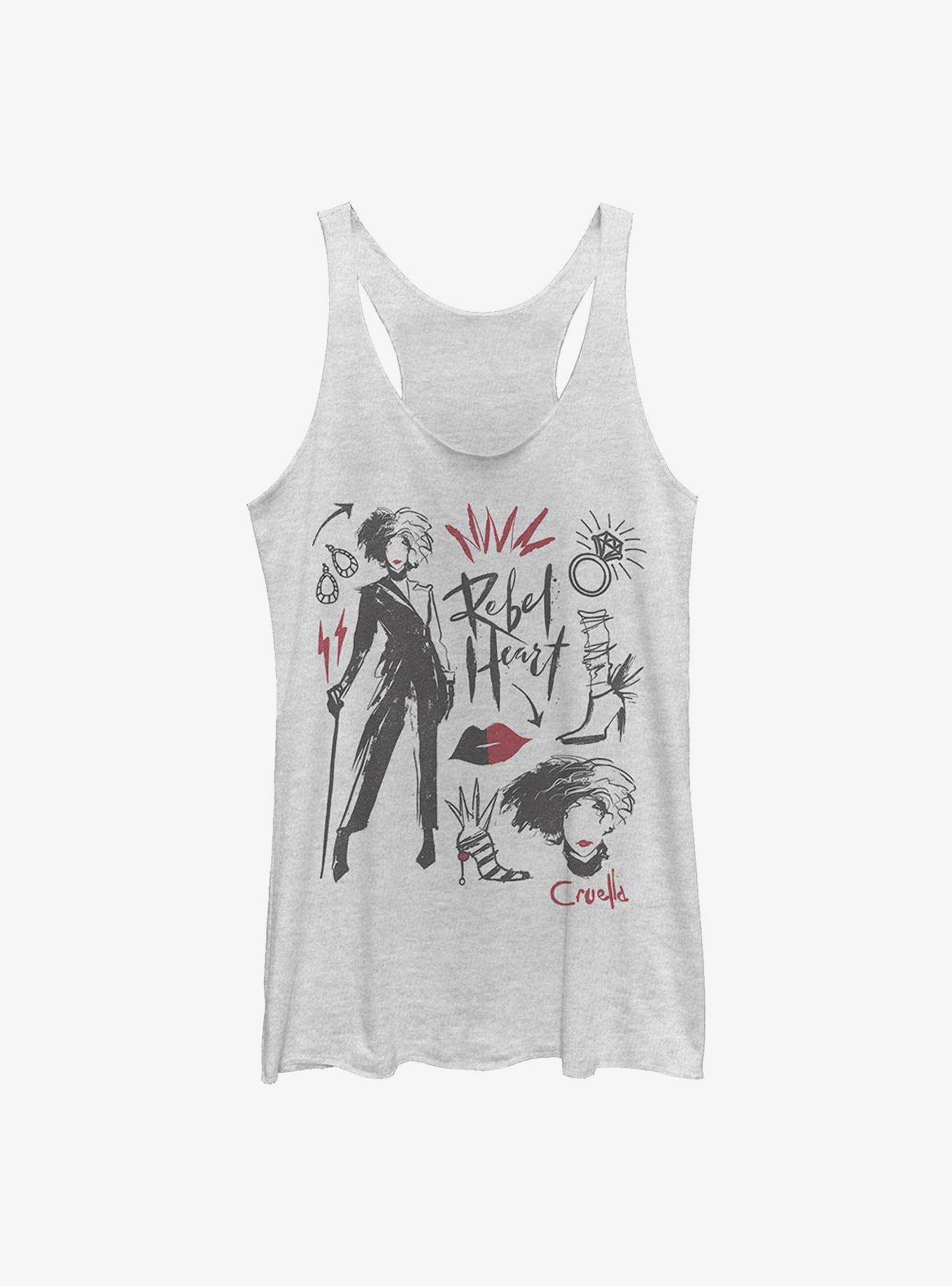 Disney Cruella Fashion Sketch Womens Tank Top, , hi-res