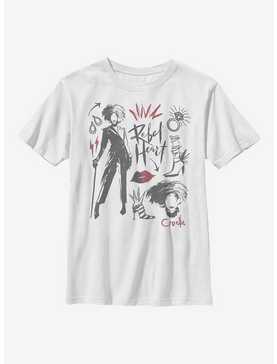 Disney Cruella Fashion Sketch Youth T-Shirt, , hi-res