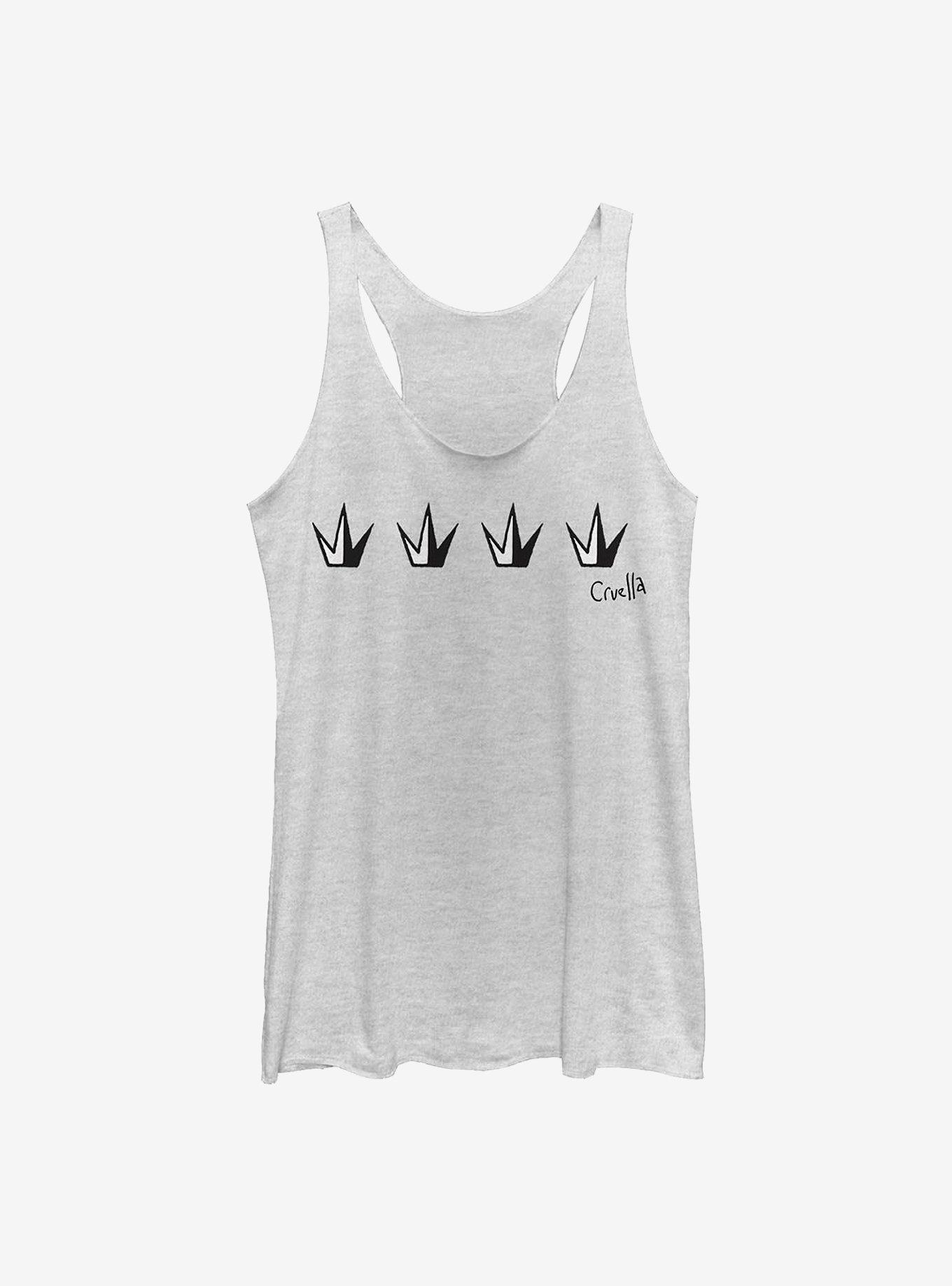Disney Cruella Crowns Womens Tank Top, WHITE HTR, hi-res