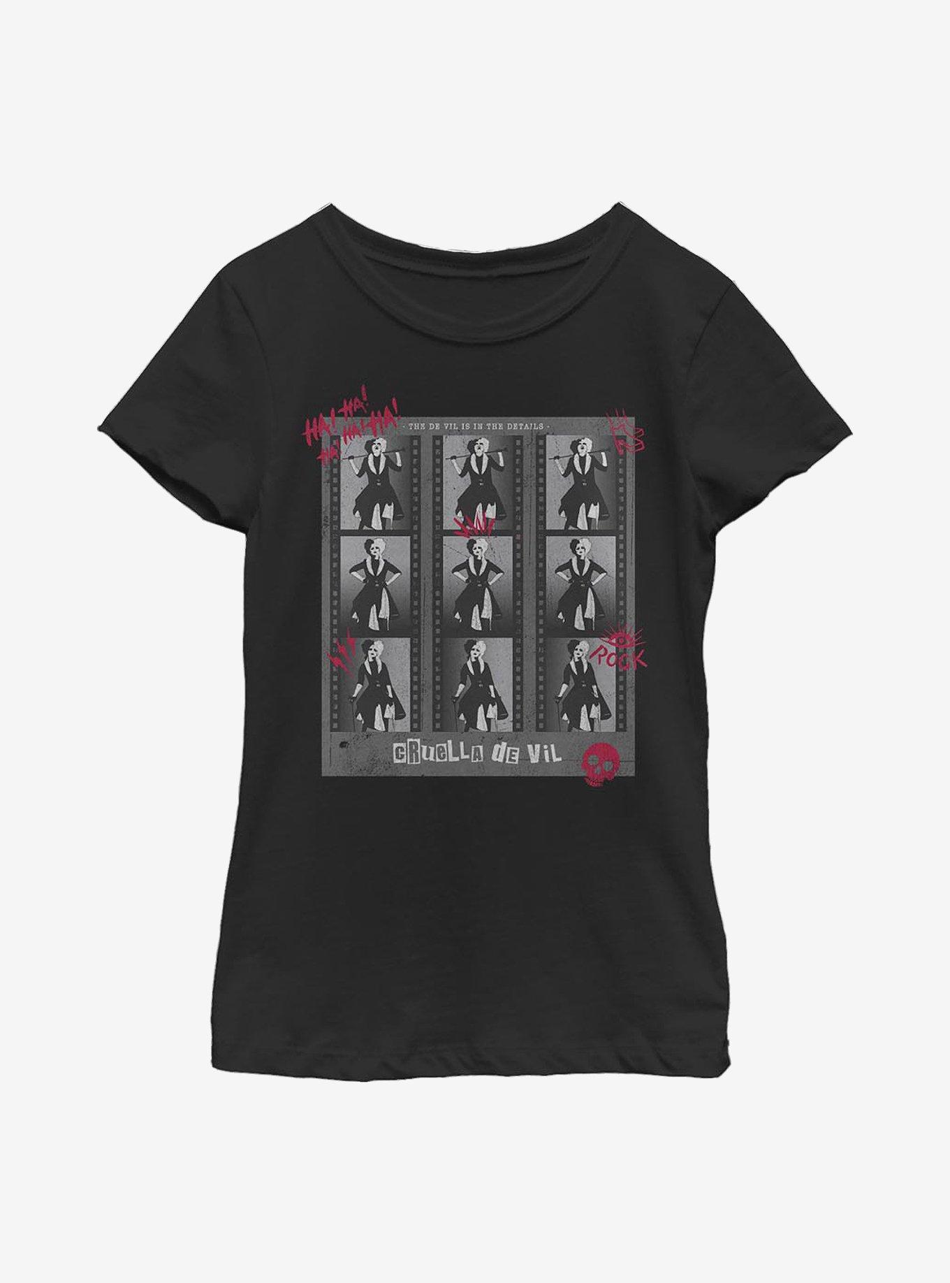 Disney Cruella Negatives Youth Girls T-Shirt, , hi-res