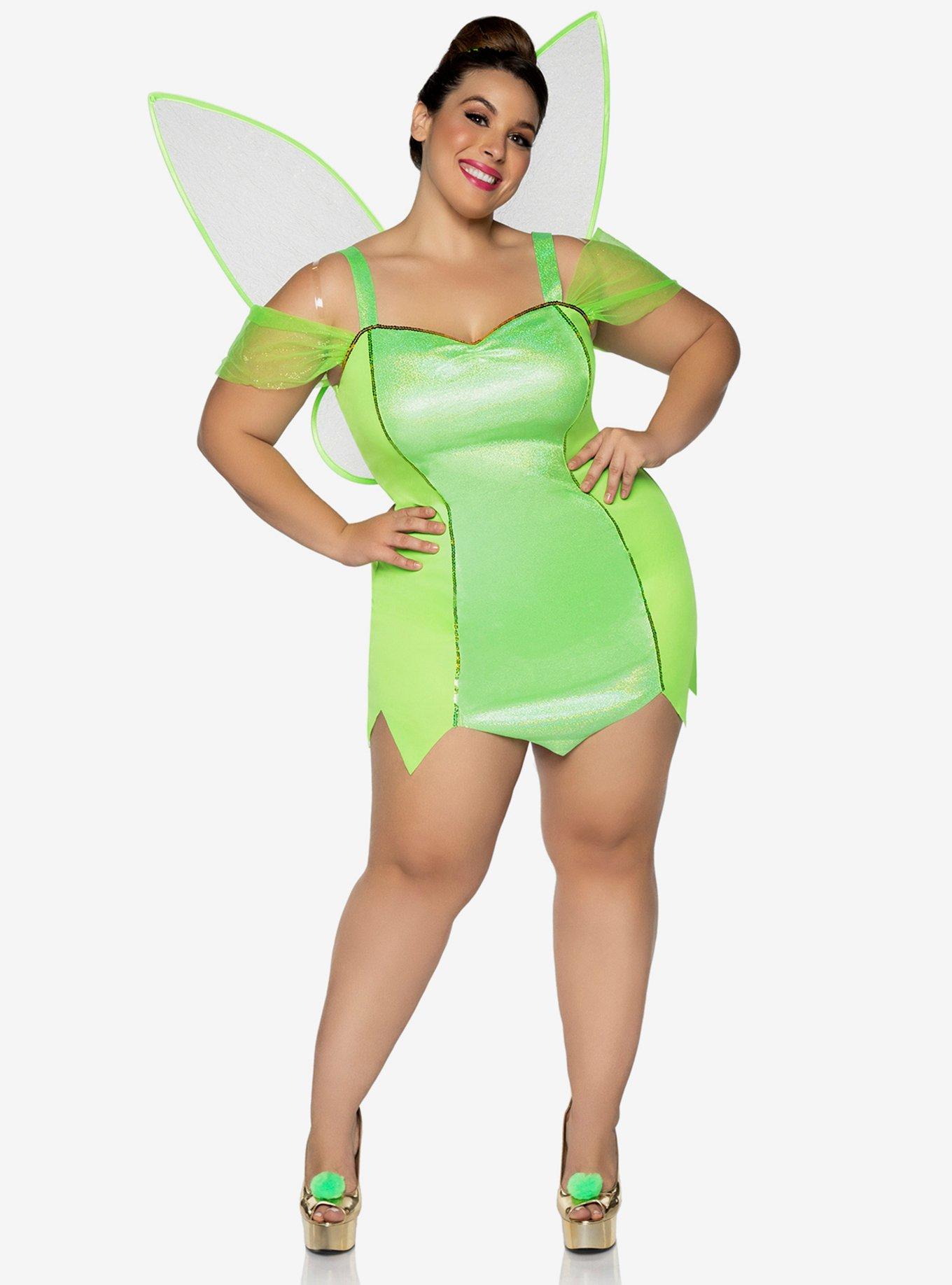 4 Piece Pretty Pixie Costume Plus Size, GREEN, hi-res