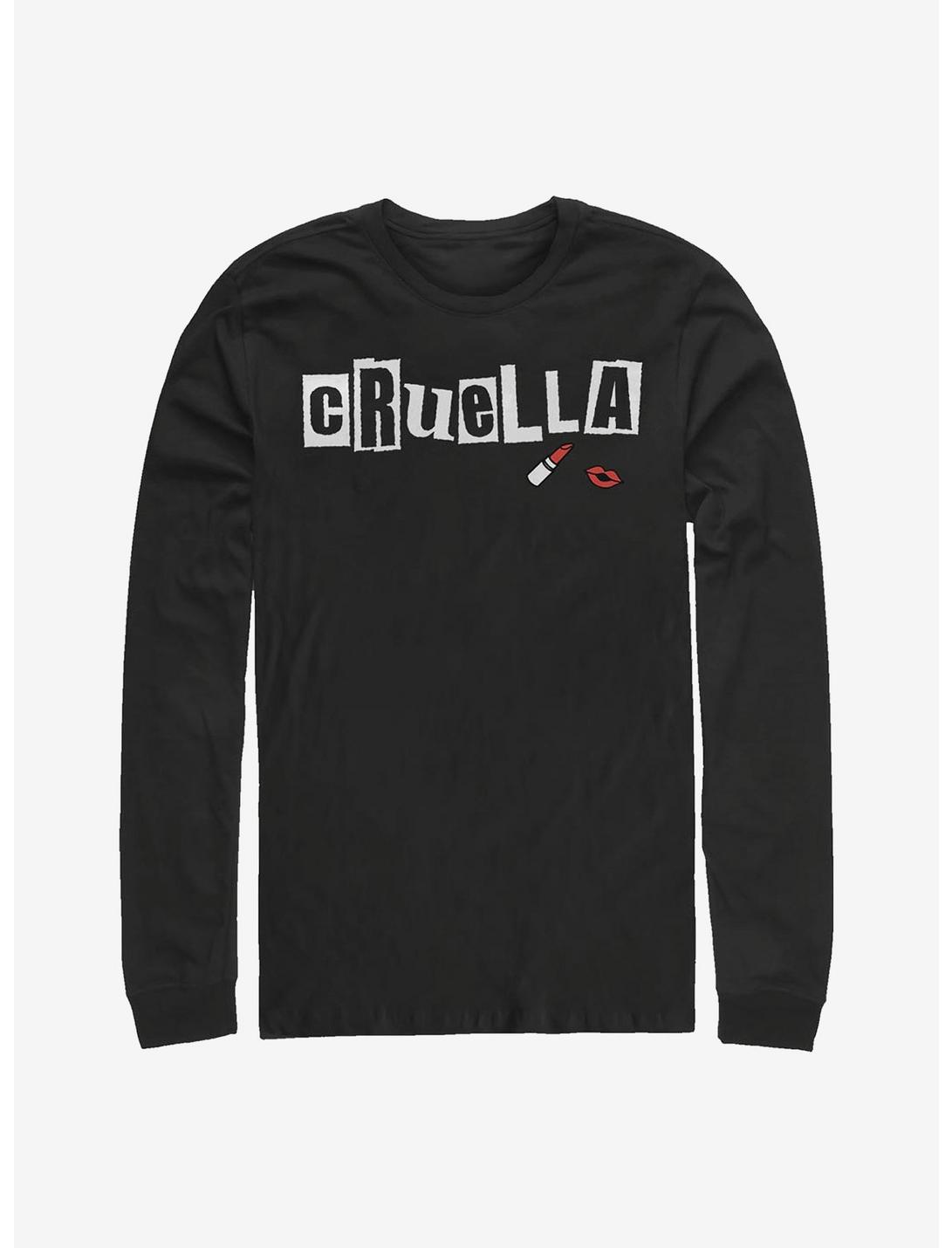 Disney Cruella Name Long-Sleeve T-Shirt, BLACK, hi-res