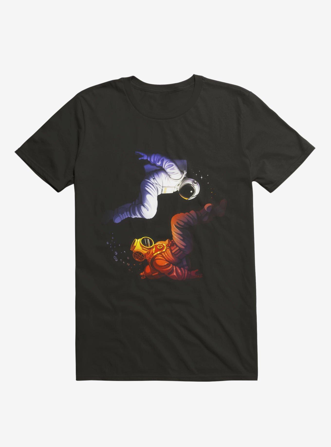 Yin Yang Astronaut Scuba Black T-Shirt, , hi-res