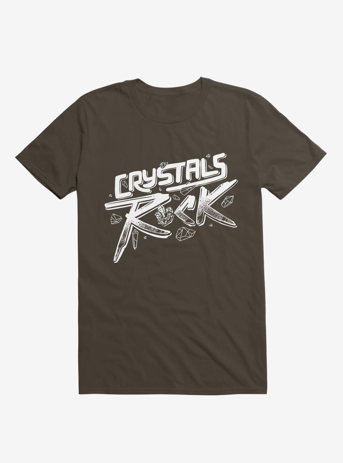 THRDLESS Crystals ROCK! Brown T-Shirt
