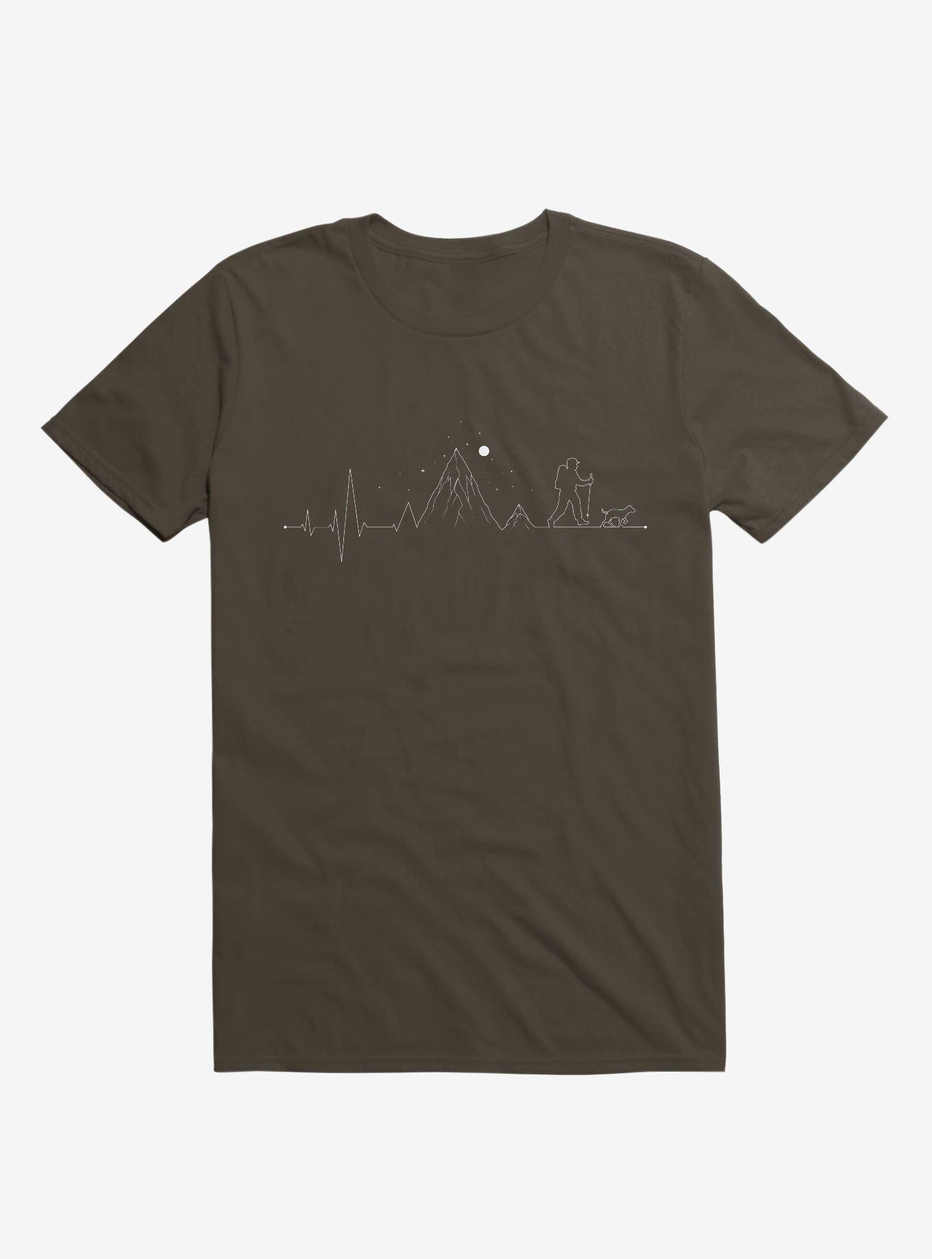 Hiking Heartbeat Mountain Lifestyle T-Shirt, , hi-res