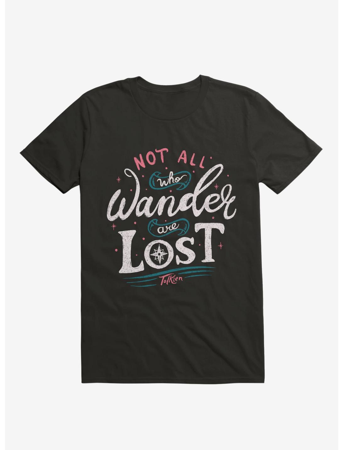 Not All Who Wander Are Lost Tolkien T-Shirt, BLACK, hi-res