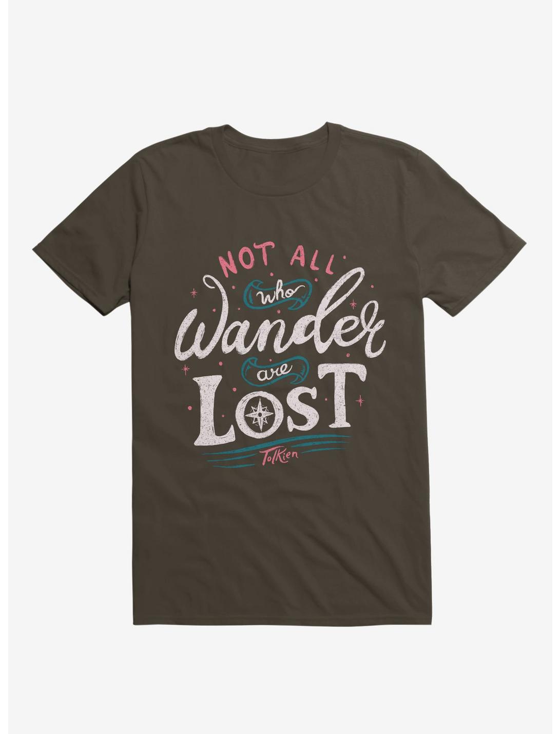 Not All Who Wander Are Lost Tolkien T-Shirt, BROWN, hi-res