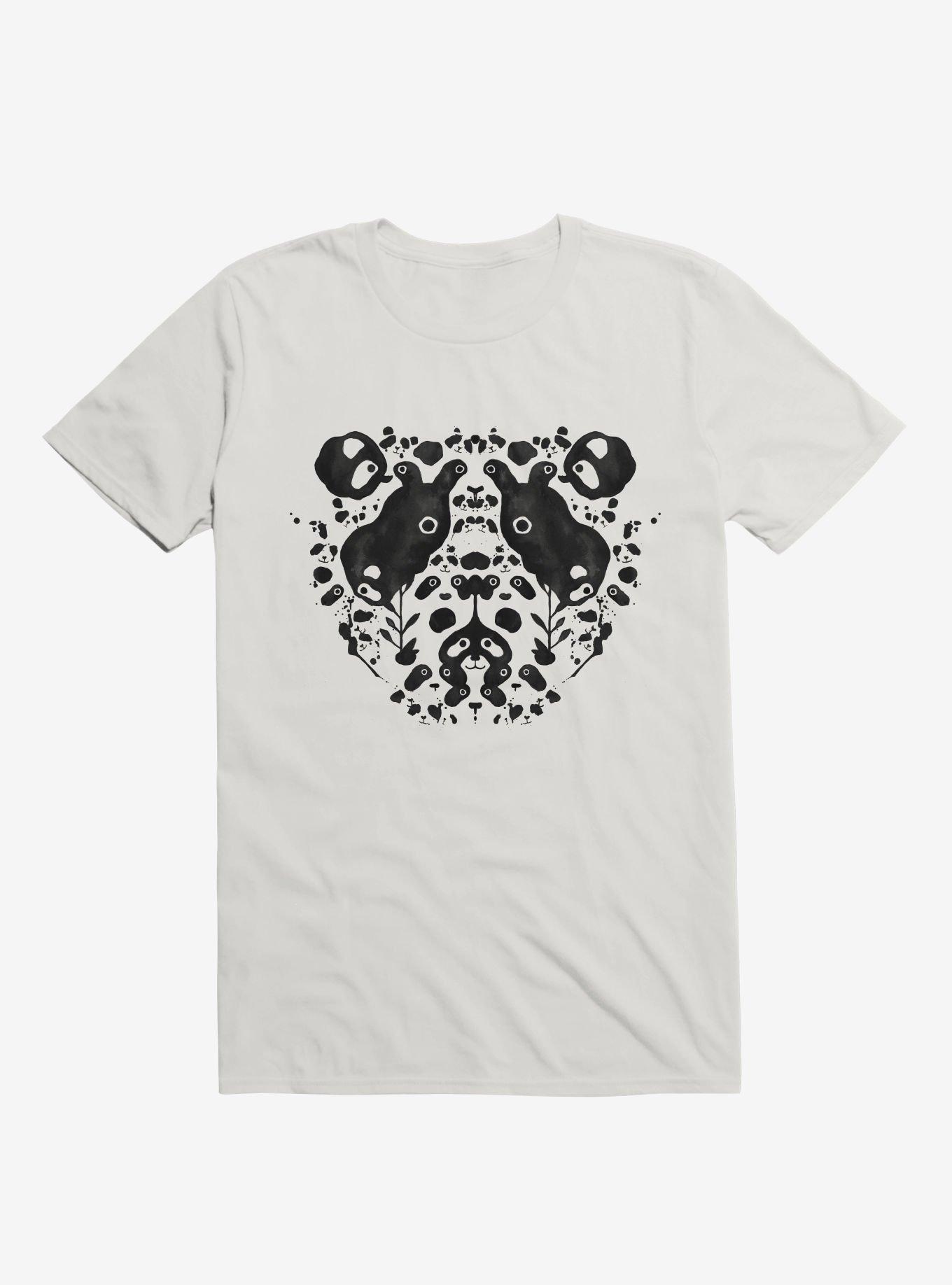 Rorschach Panda T-Shirt, WHITE, hi-res