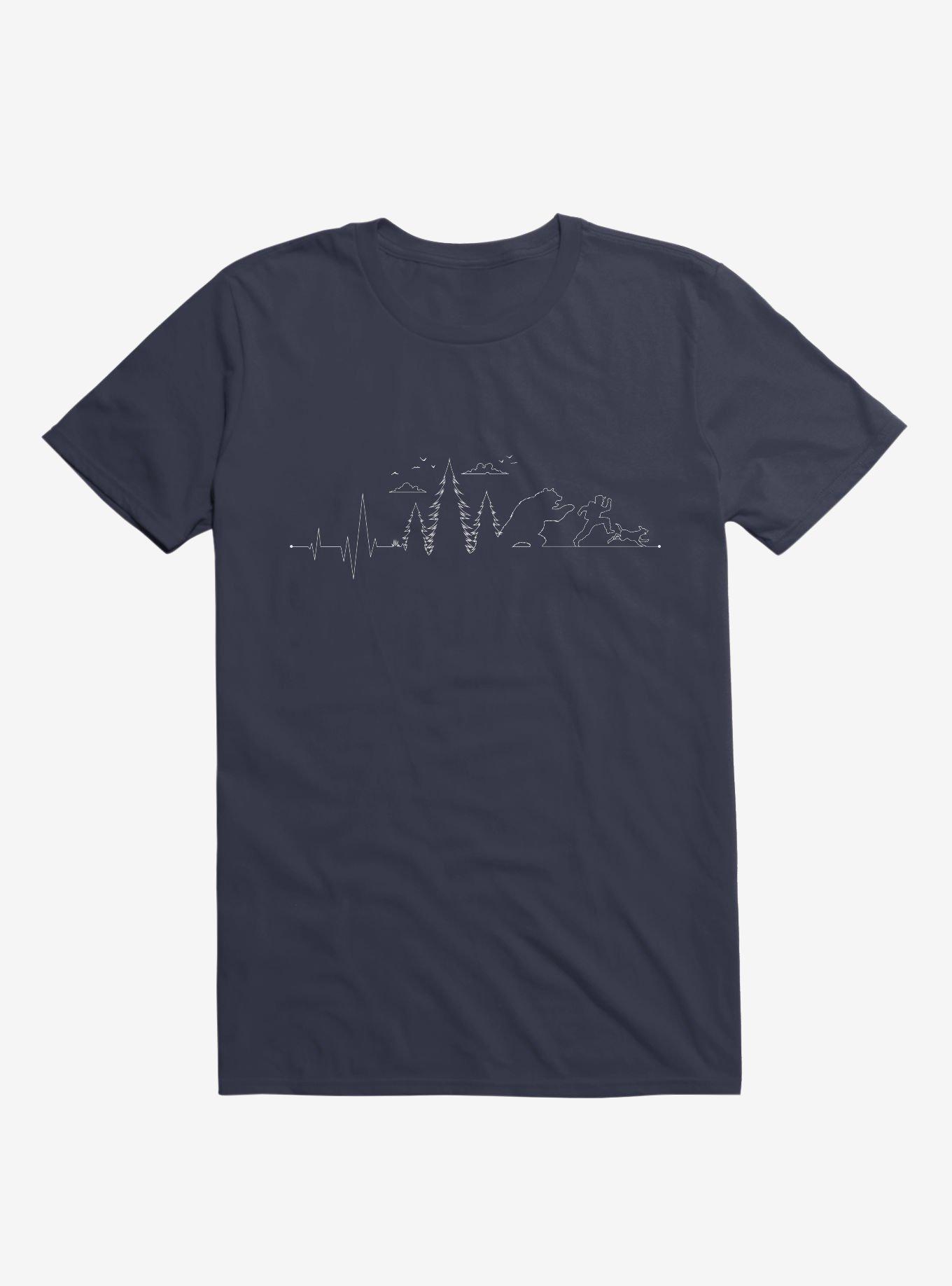 Hiking Heartbeat Running From a Bear Dog T-Shirt, , hi-res