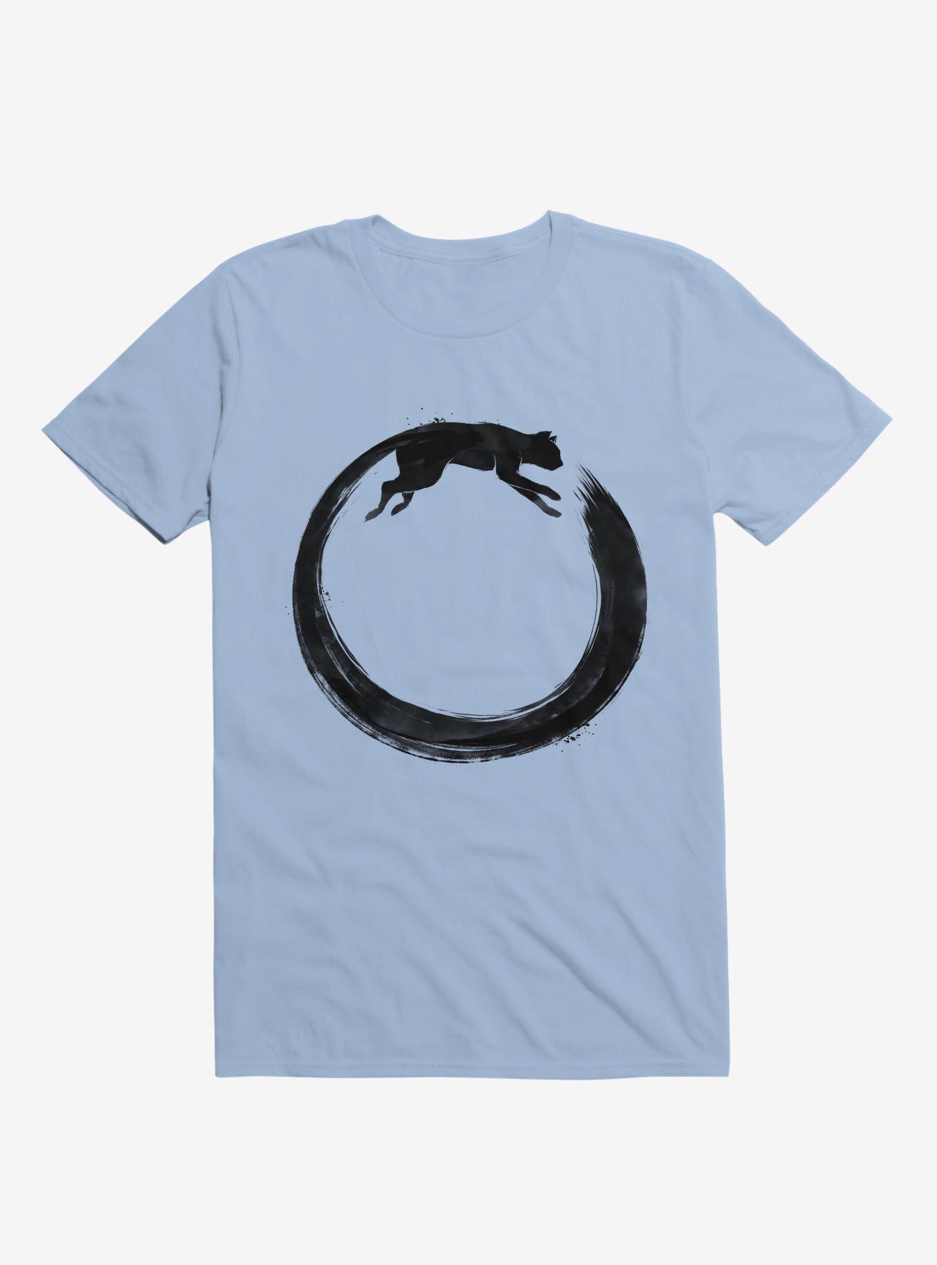 Sumie Enso Cat T-Shirt, LIGHT BLUE, hi-res