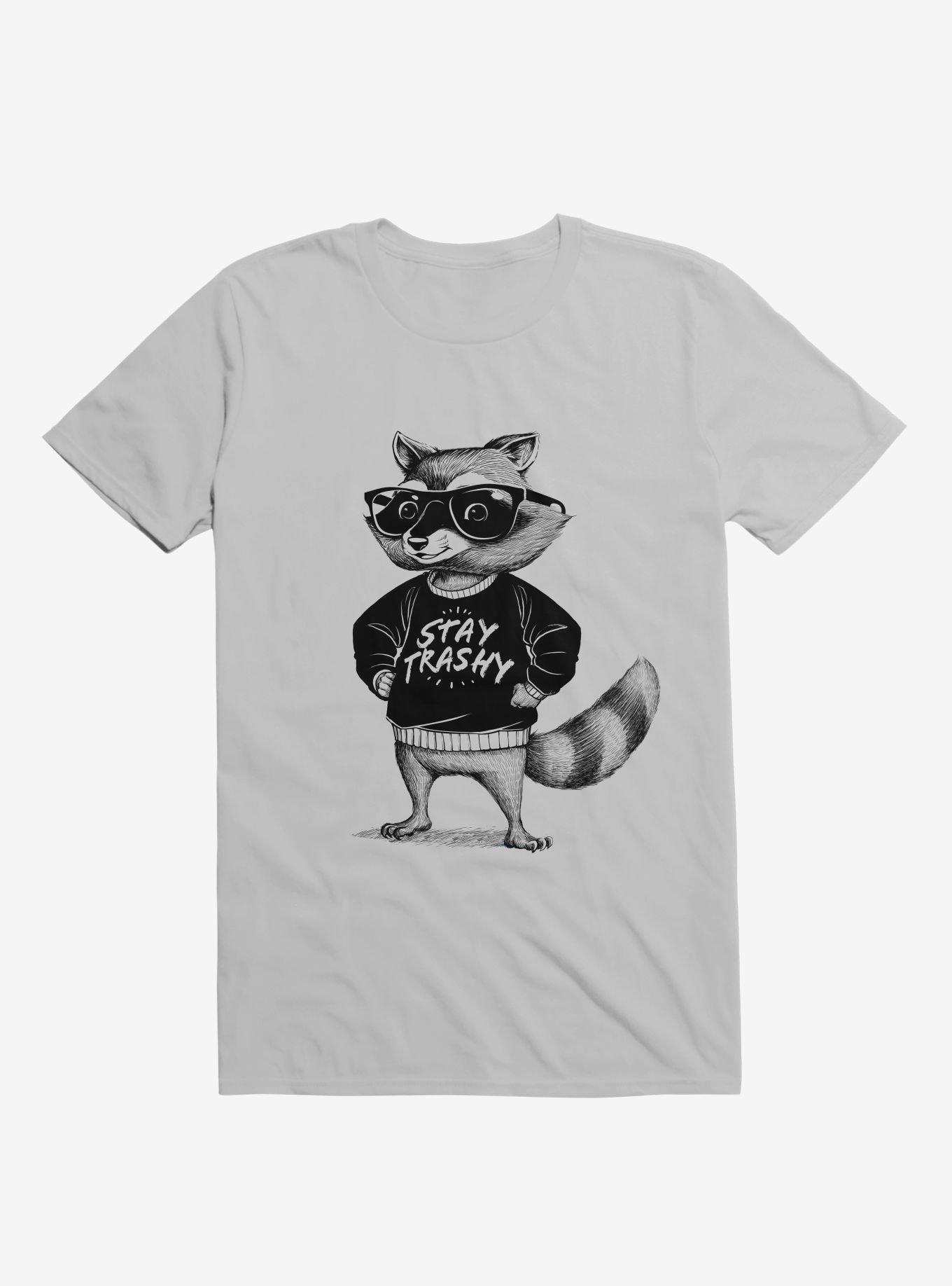 Stay Trashy Raccoon T-Shirt, ICE GREY, hi-res
