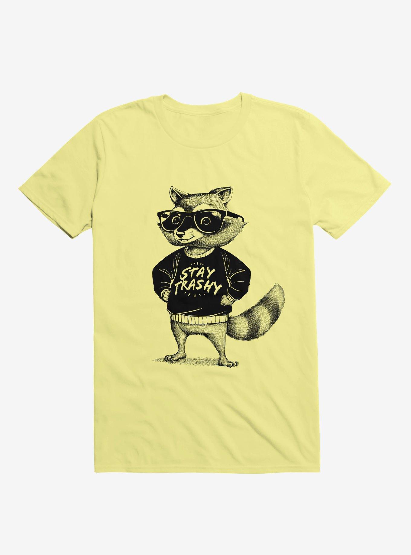 Stay Trashy Raccoon T-Shirt, CORN SILK, hi-res