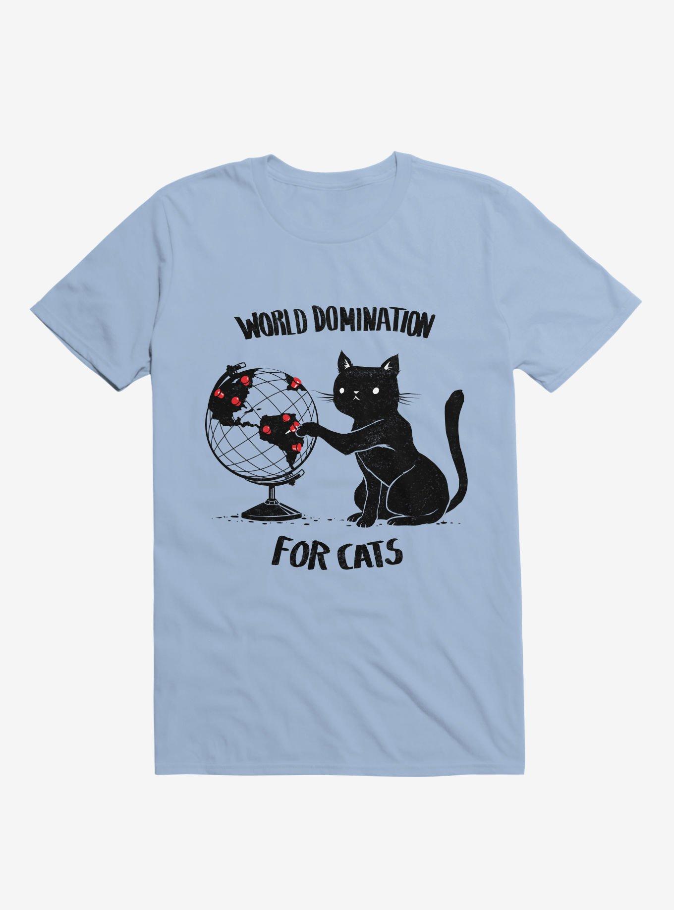 World Domination for Cats T-Shirt, LIGHT BLUE, hi-res