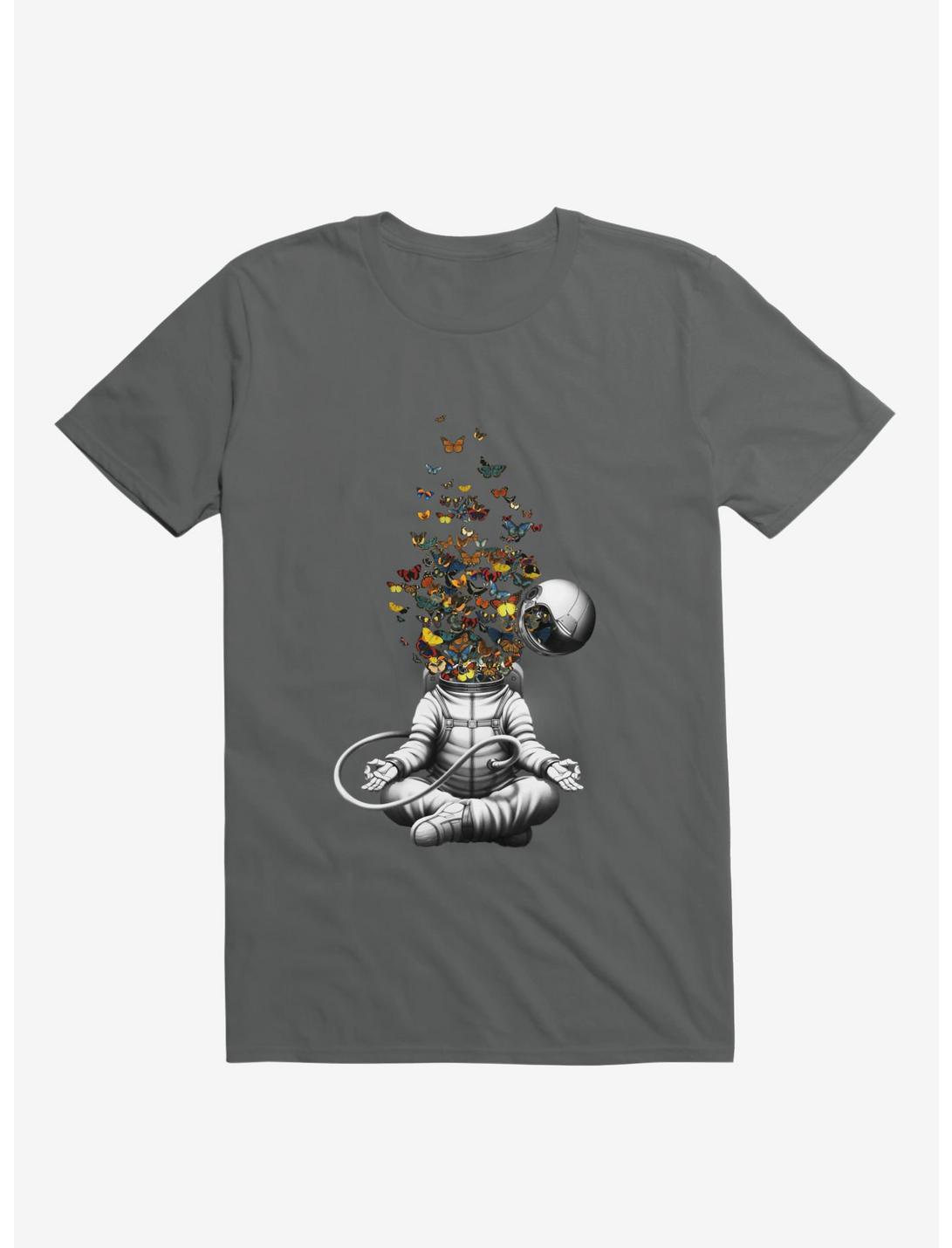 Meditation Butterfly Collage T-Shirt, CHARCOAL, hi-res