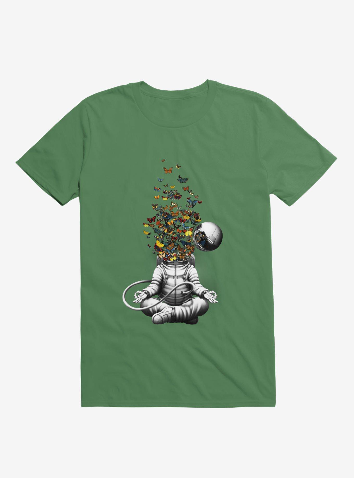 Meditation Butterfly Collage T-Shirt, KELLY GREEN, hi-res
