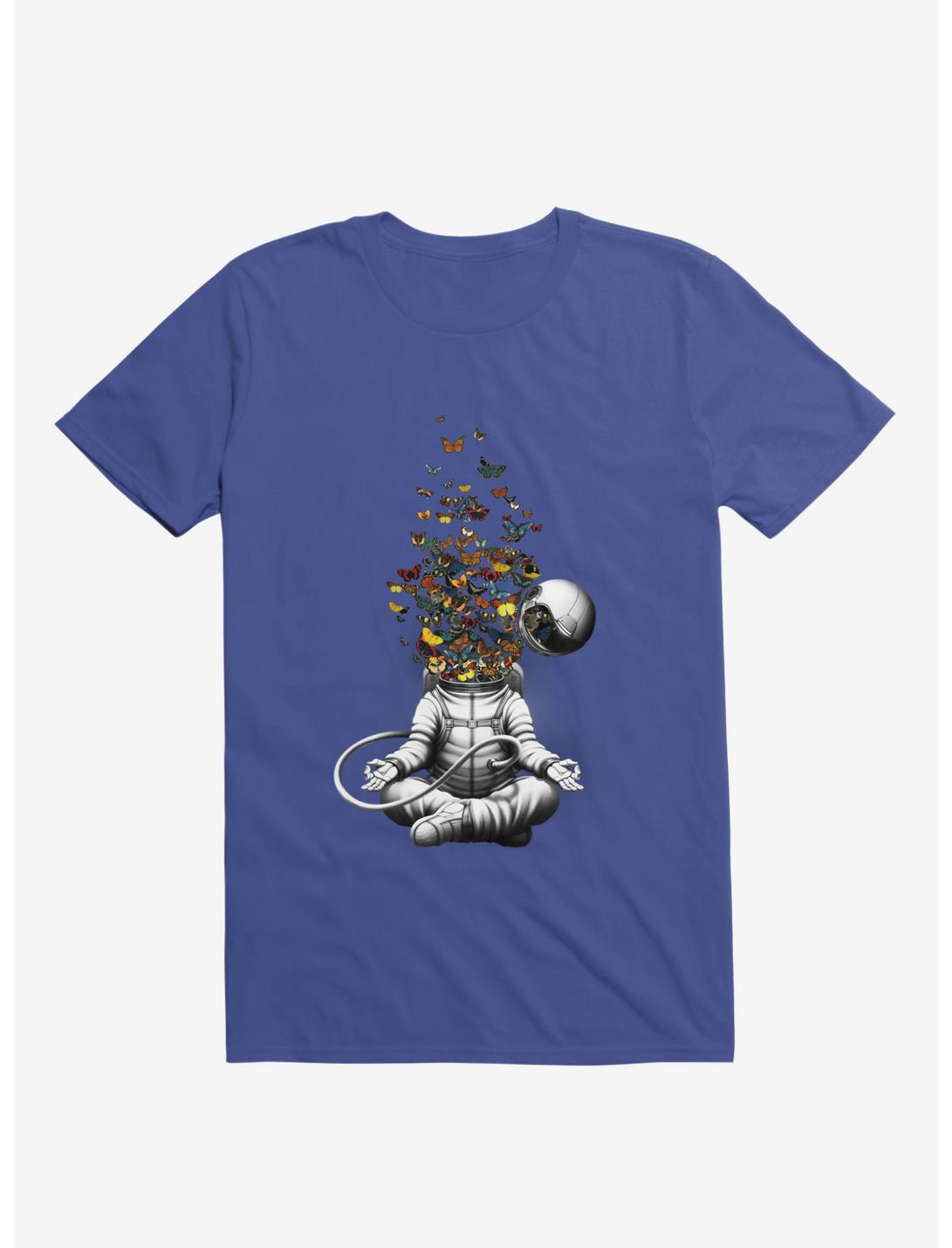 Meditation Butterfly Collage T-Shirt, ROYAL, hi-res