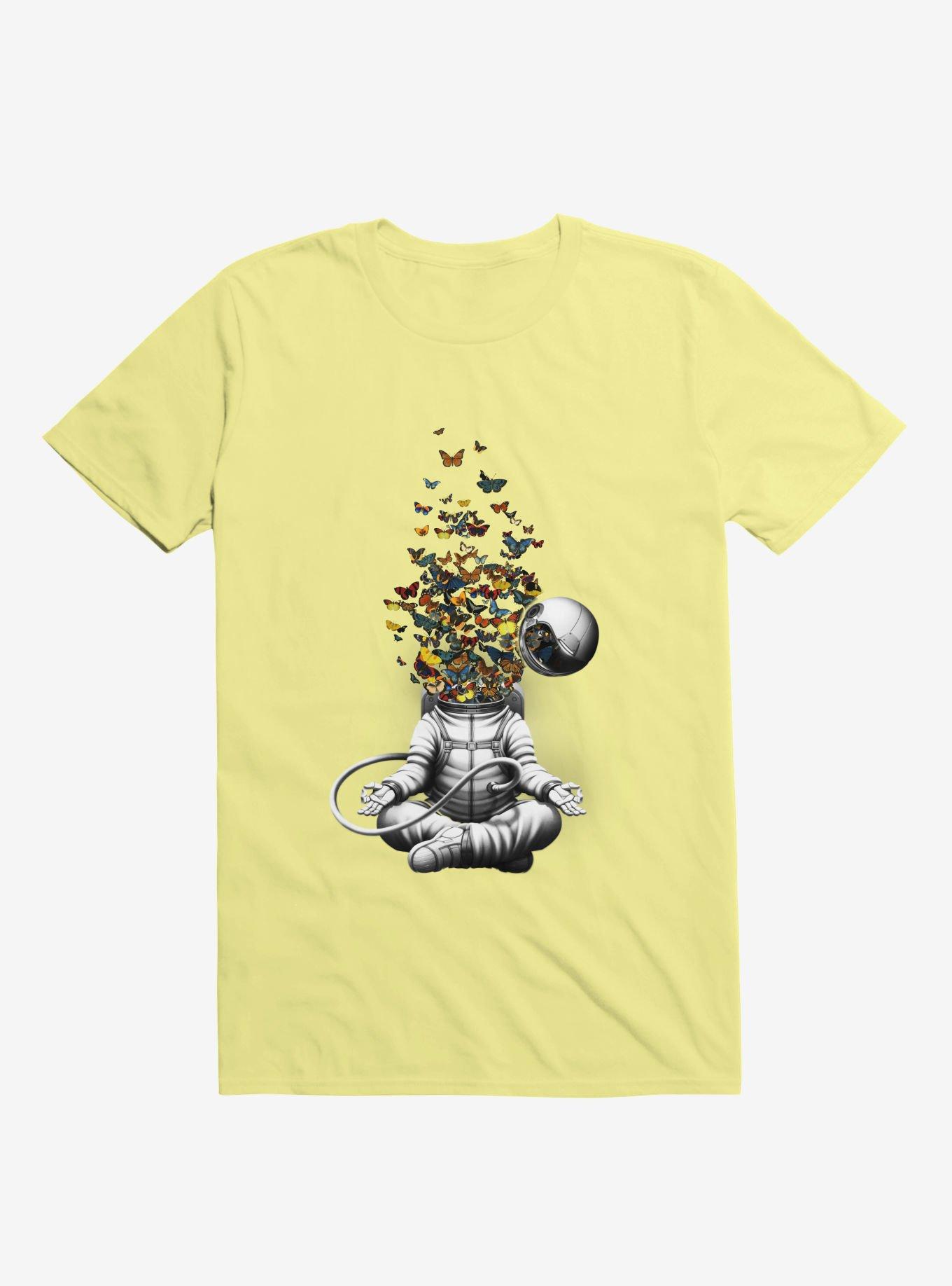 Meditation Butterfly Collage T-Shirt, CORN SILK, hi-res