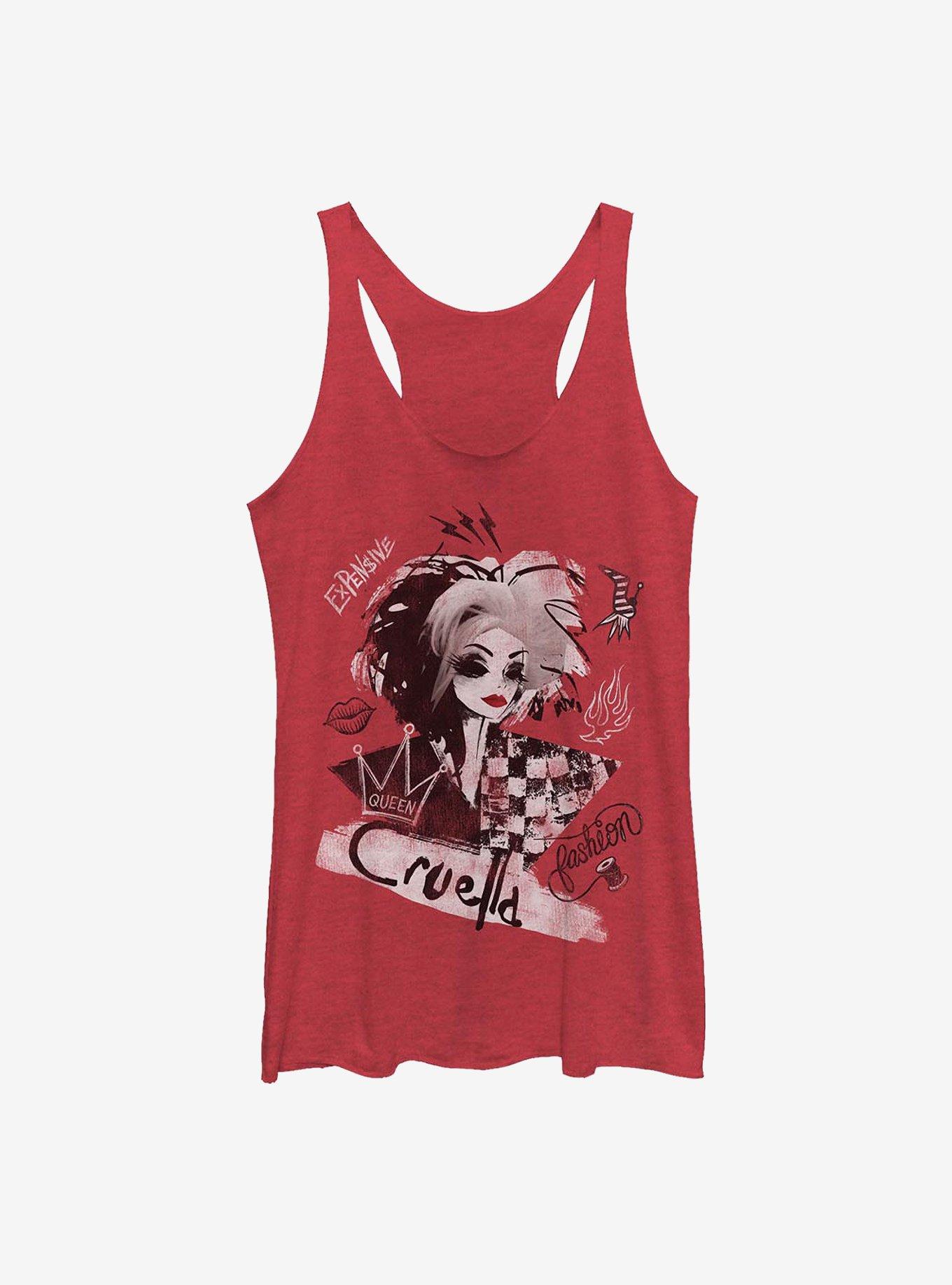 Disney Cruella Artsy Womens Tank Top, RED HTR, hi-res