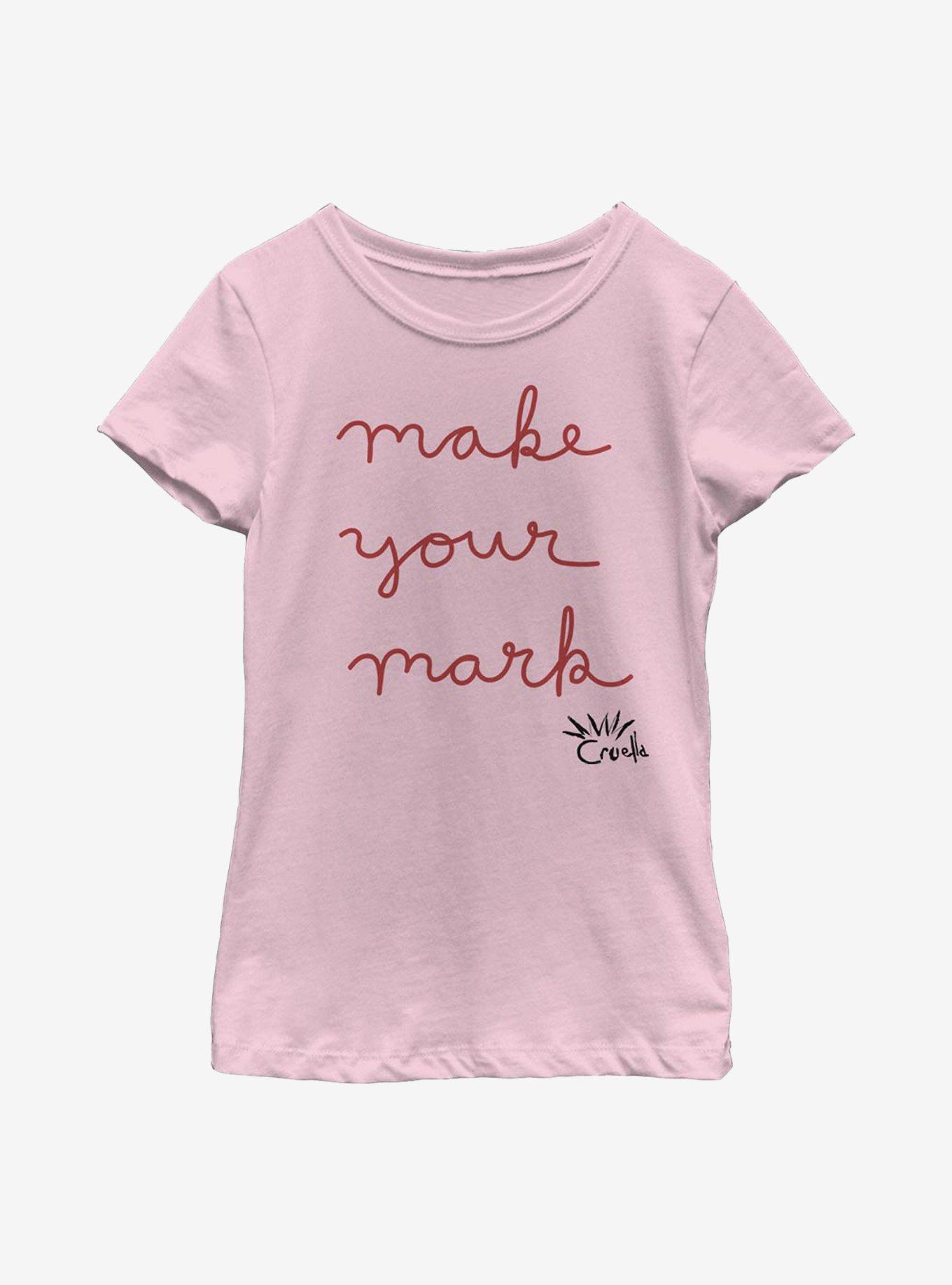 Disney Cruella Make Your Mark Youth Girls T-Shirt, PINK, hi-res