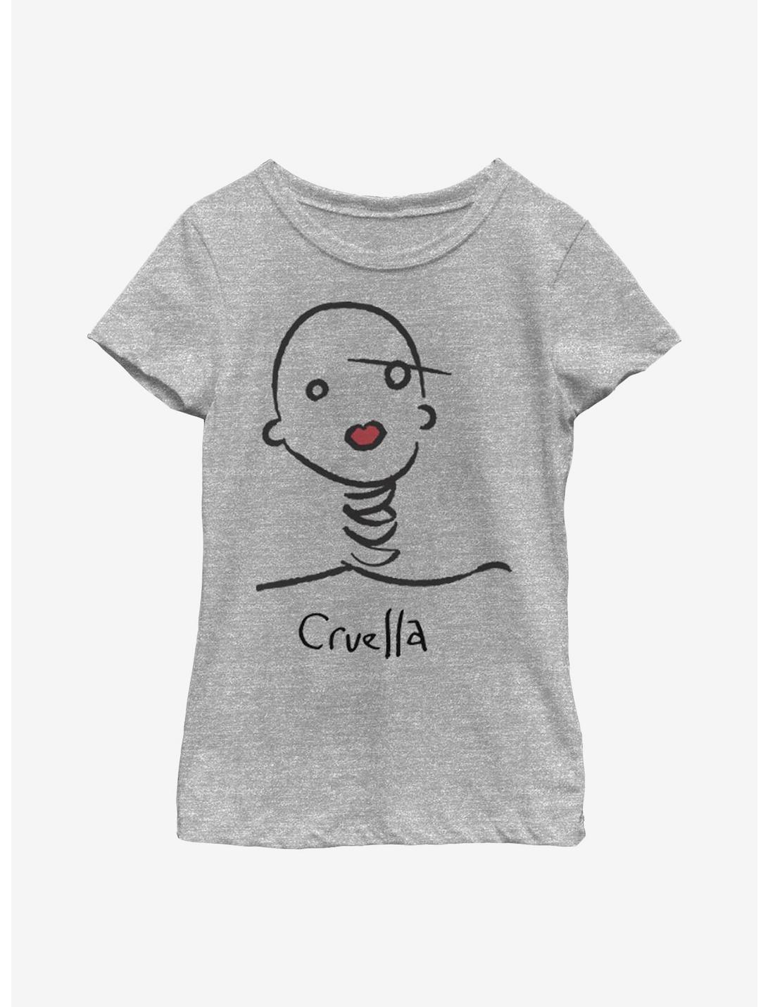 Disney Cruella Doodle Youth Girls T-Shirt, ATH HTR, hi-res