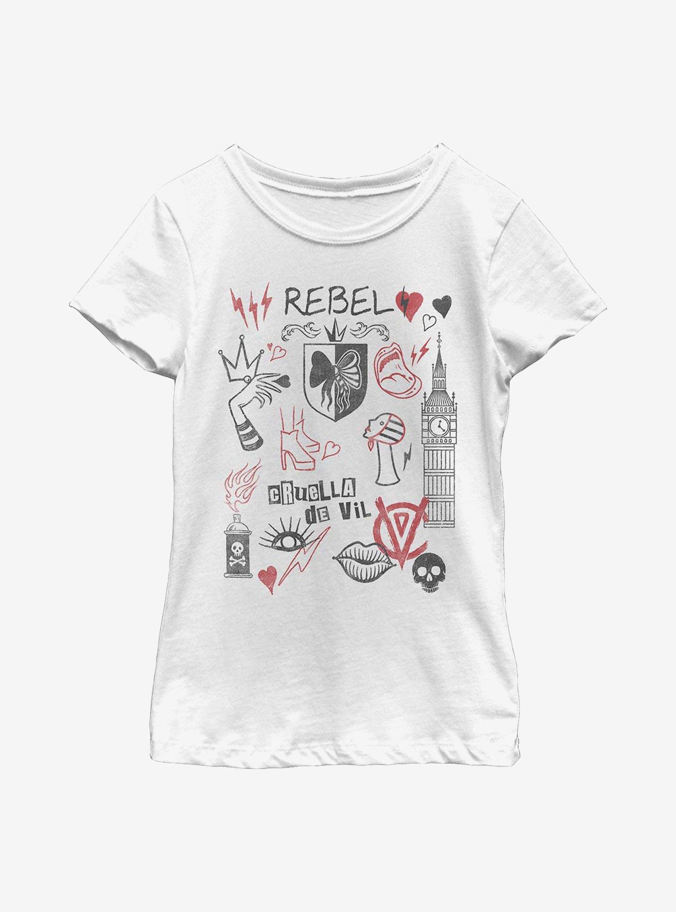 Disney Cruella Rebel Queen Youth Girls T-Shirt, , hi-res
