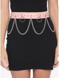 Pink O-Ring Drop Chain Belt, SILVER, hi-res