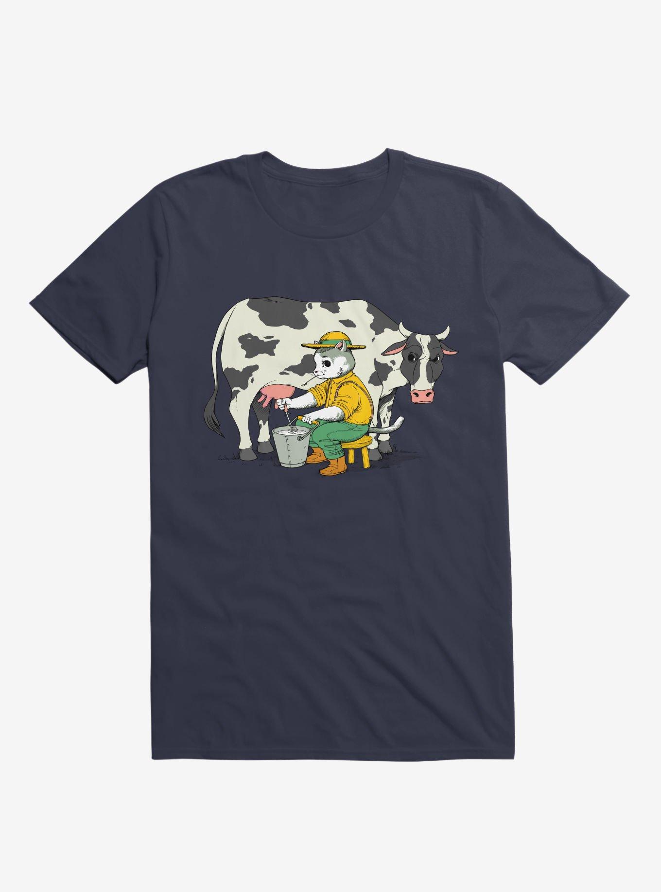 Cat Farmer Navy Blue T-Shirt, , hi-res