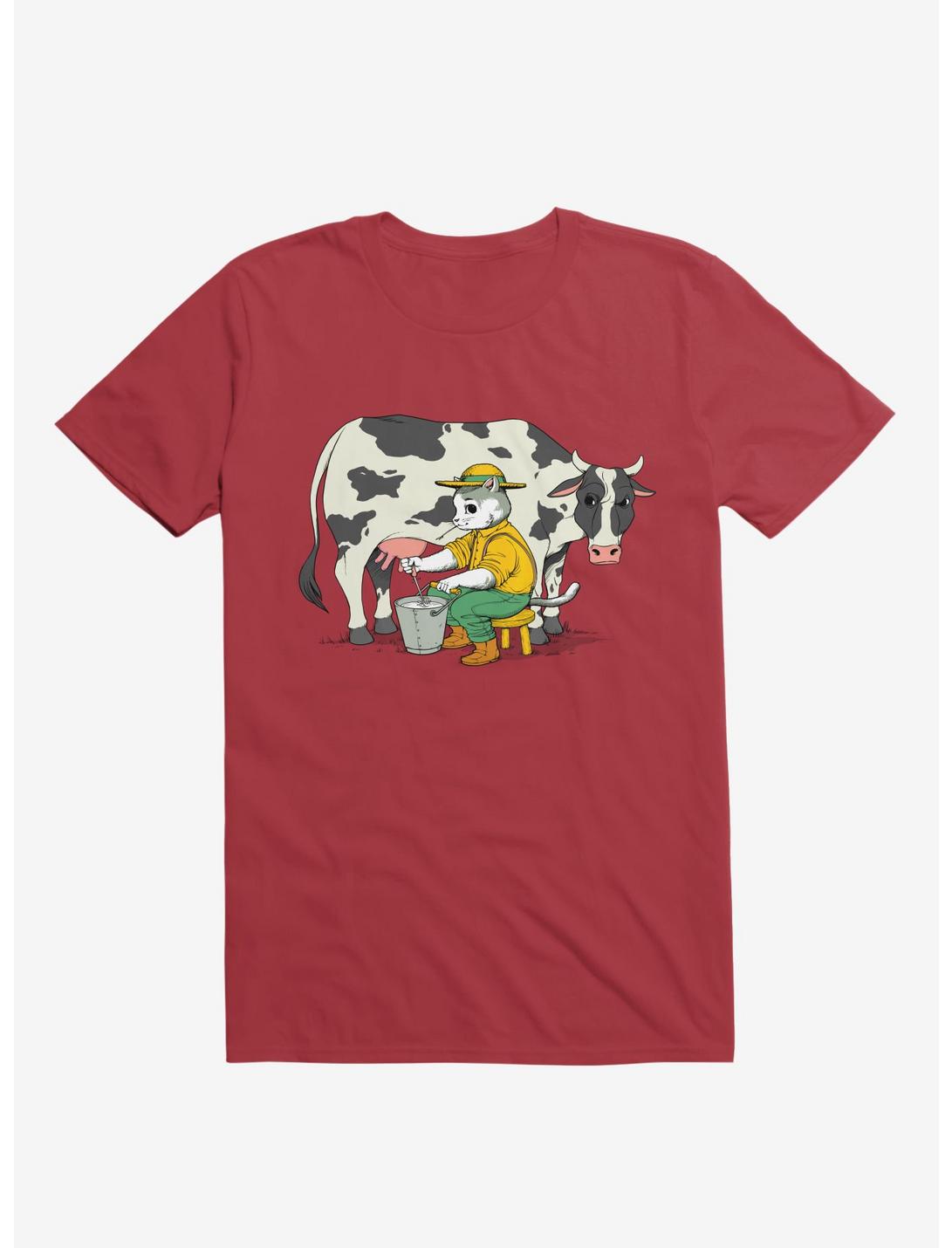 Cat Farmer Red T-Shirt, RED, hi-res