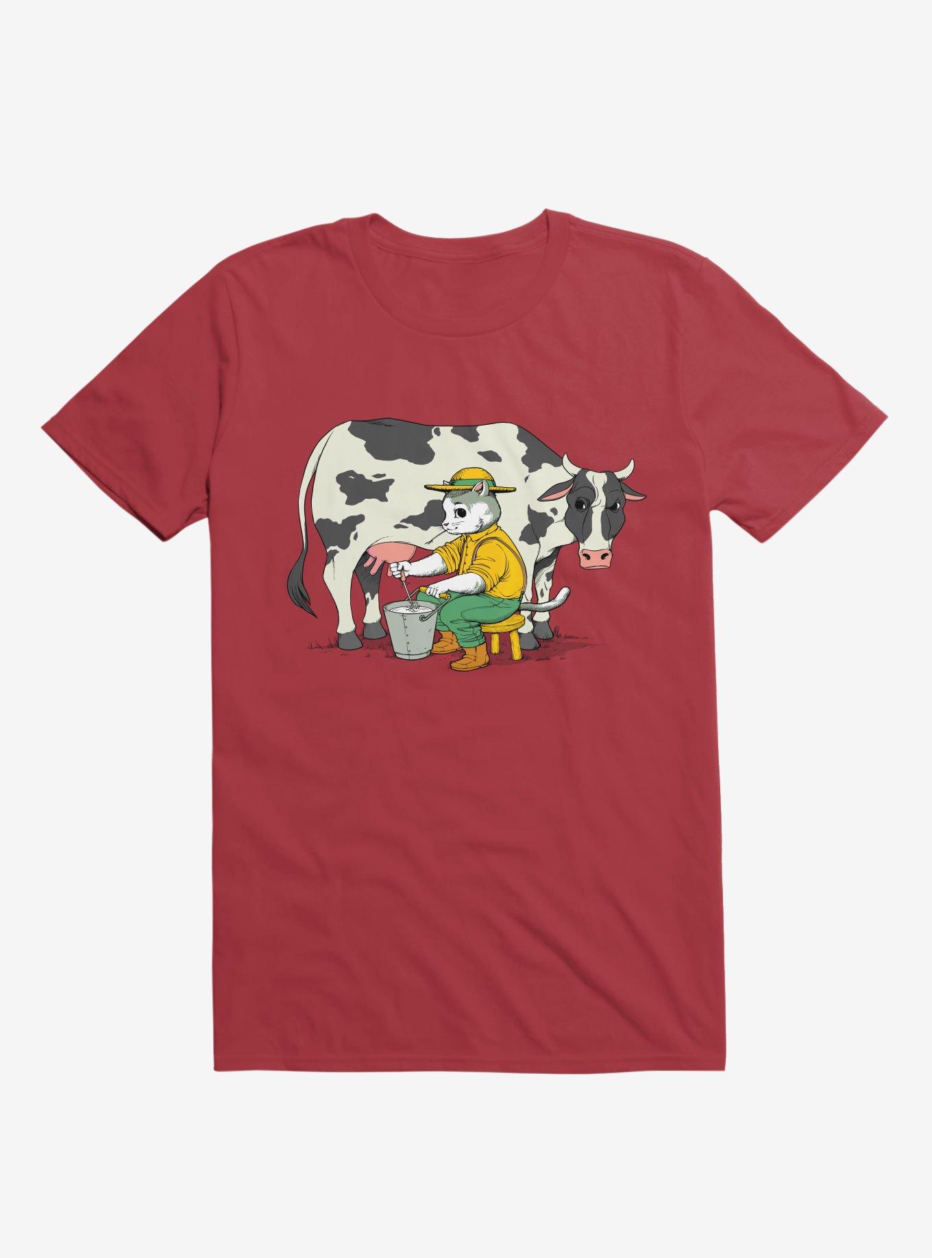 Cat Farmer Red T-Shirt, RED, hi-res