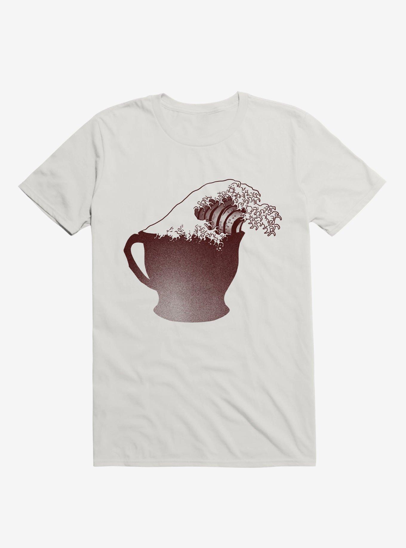 Coffee Wave White T-Shirt, WHITE, hi-res