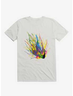 Colorful Peacock White T-Shirt, , hi-res