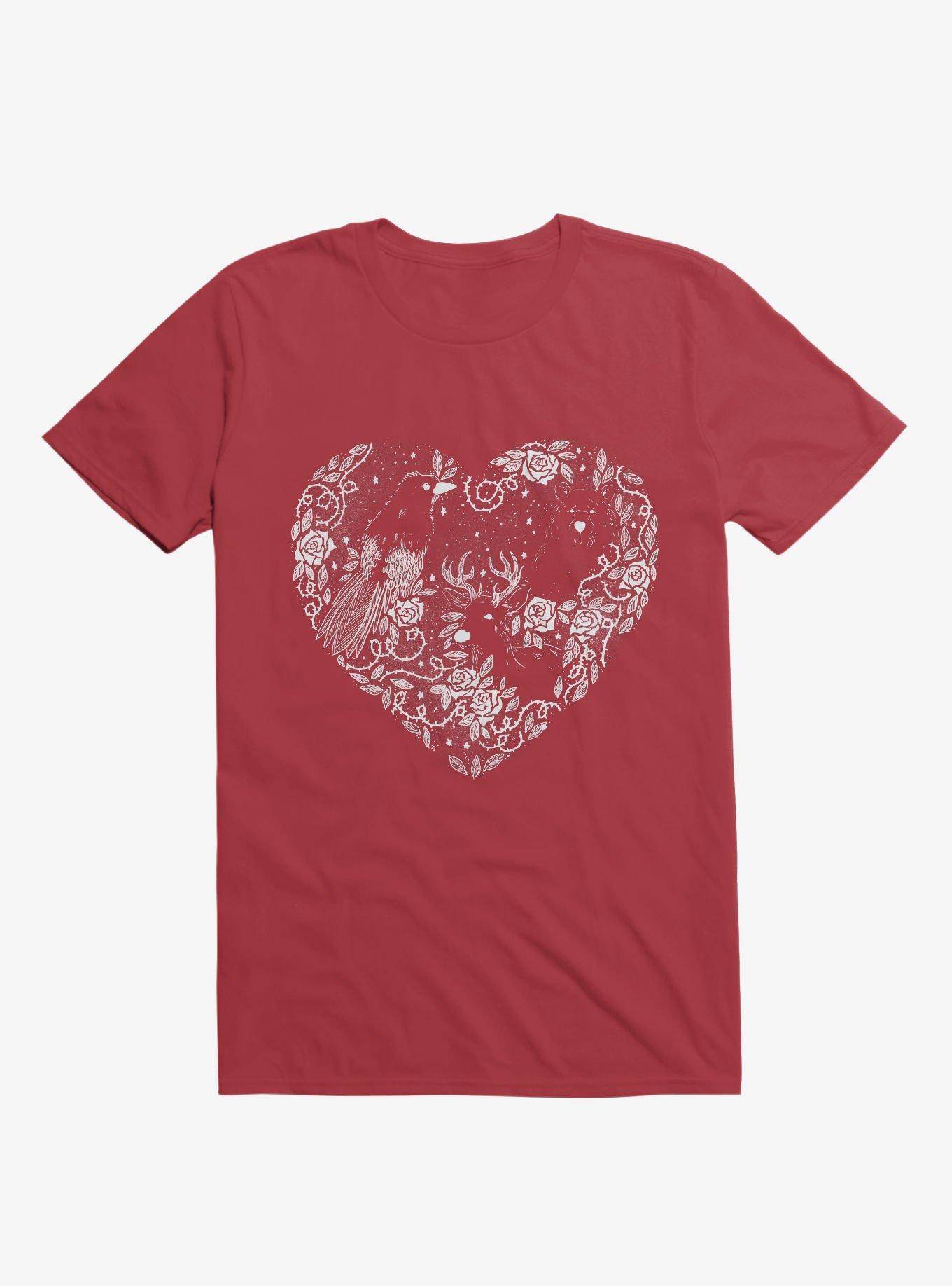 Foggy Forest T-Shirt, RED, hi-res