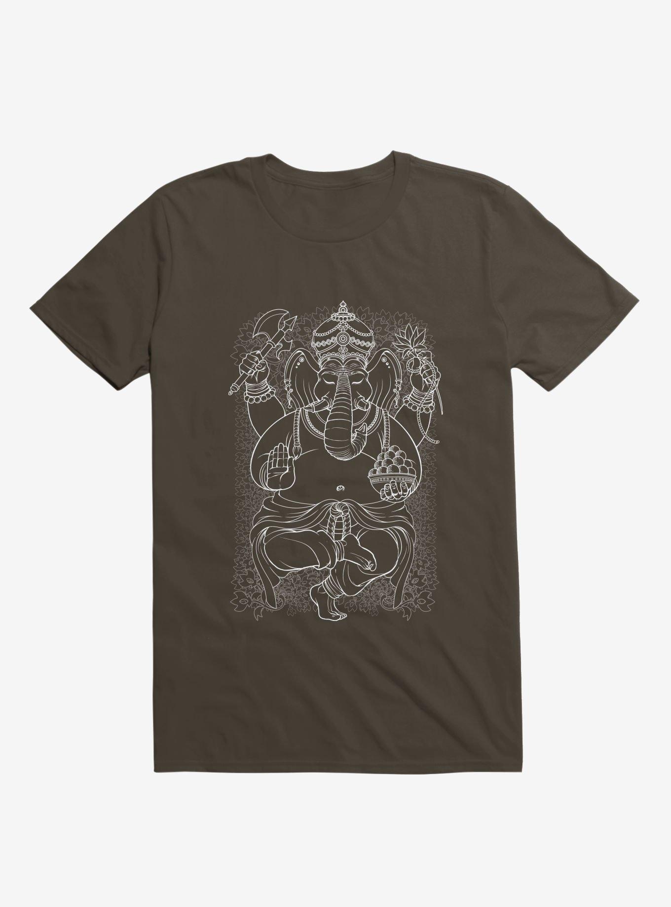 Ganesh T-Shirt, BROWN, hi-res