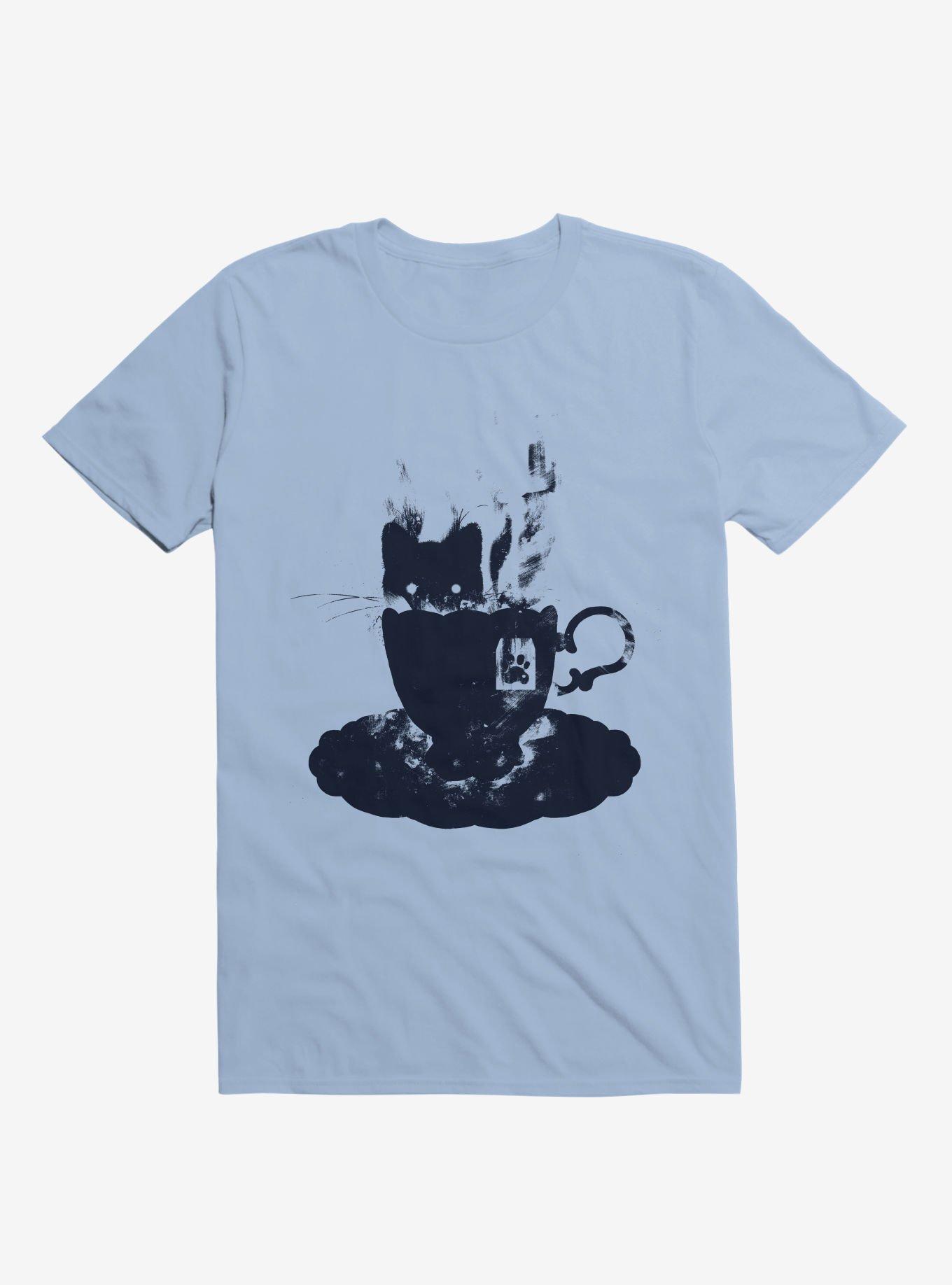Having Tea With My Lovely Cat T-Shirt, LIGHT BLUE, hi-res